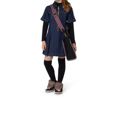 Pull uni brod&eacute; manches longues LANVIN FILLE