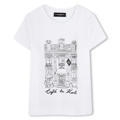 T-shirt avec imprimé placé KARL LAGERFELD KIDS FILLE