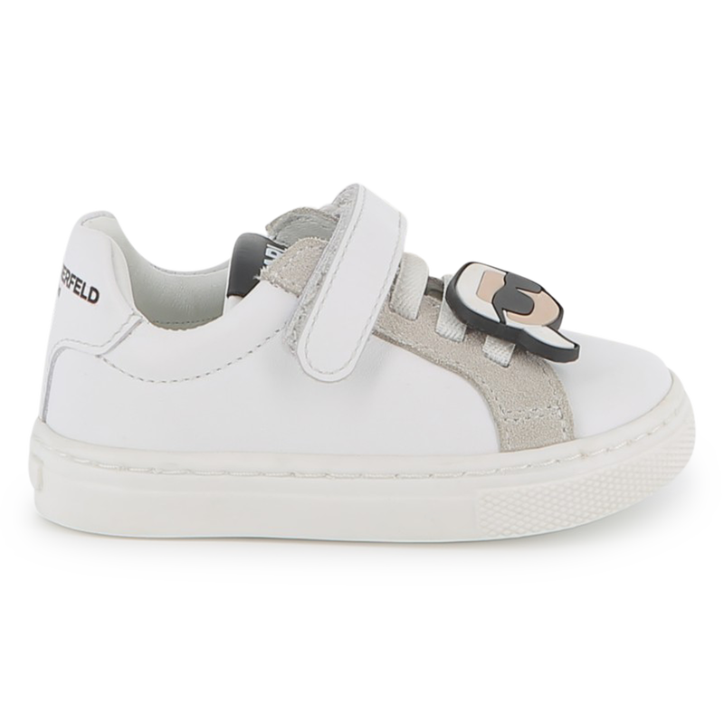 Baskets basses en cuir de vachette KARL LAGERFELD KIDS 
                        UNISEXE