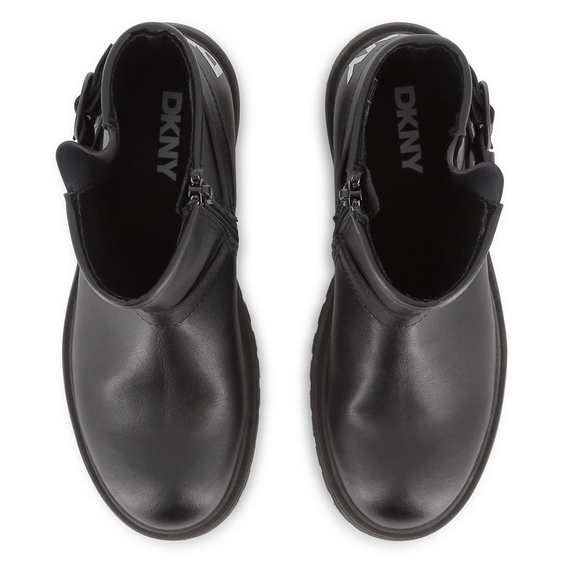 Bottes motard en cuir de vachette DKNY 
                    FILLE