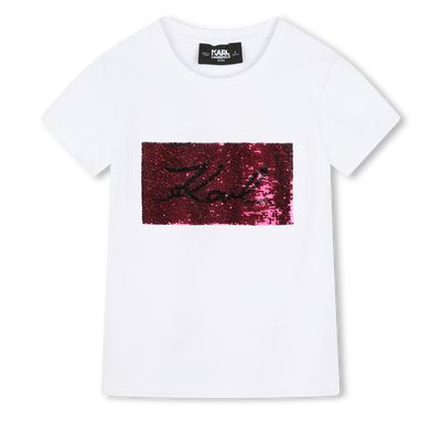 T-shirt orn&eacute; de sequins r&eacute;versibles KARL LAGERFELD KIDS FILLE