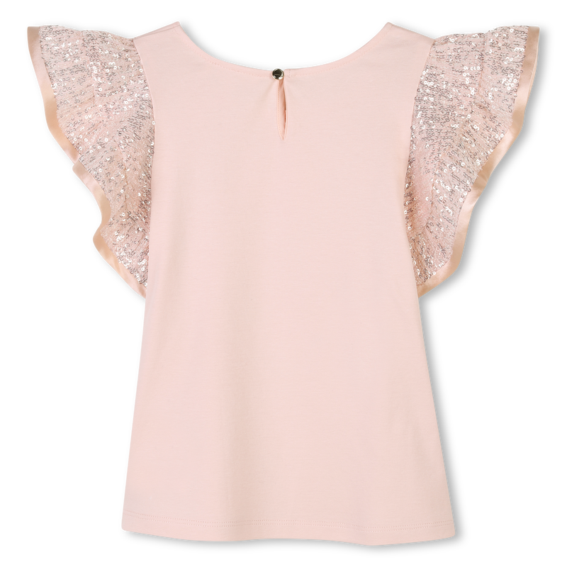 T-shirt à volants ornés de sequins CHLOE 
                    FILLE