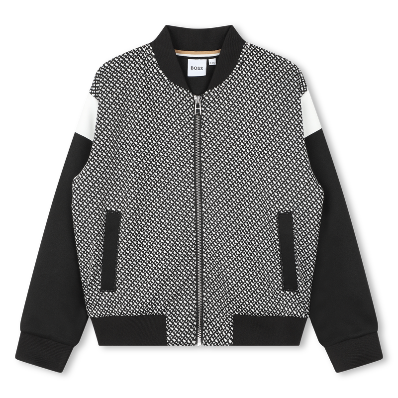 Cardigan zippé bicolore BOSS 
                    FILLE