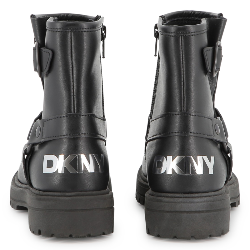 Bottes motard en cuir de vachette DKNY 
                    FILLE