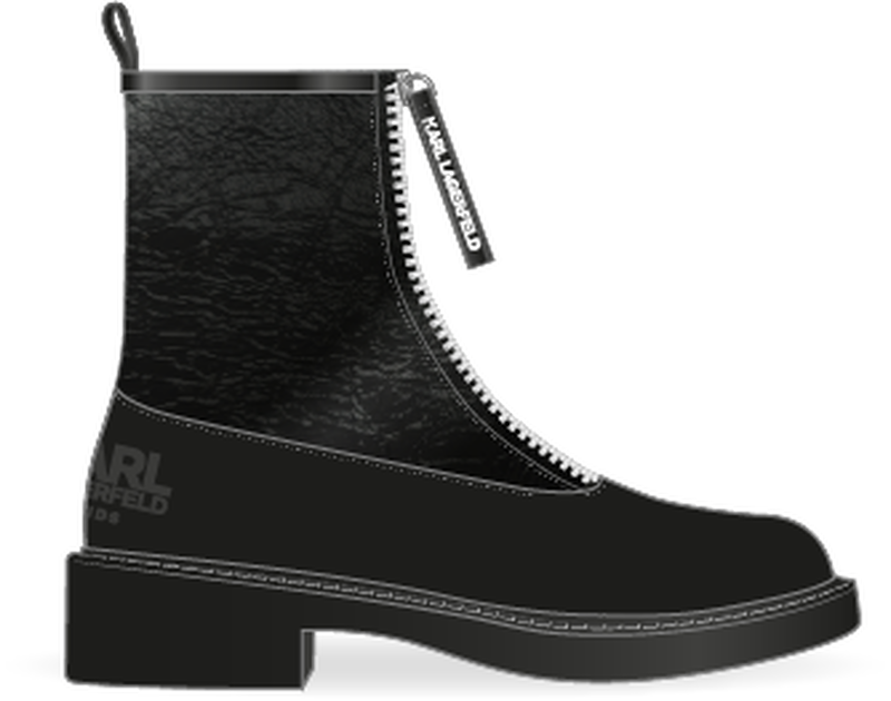Bottines en cuir de vachette KARL LAGERFELD KIDS 
                    FILLE