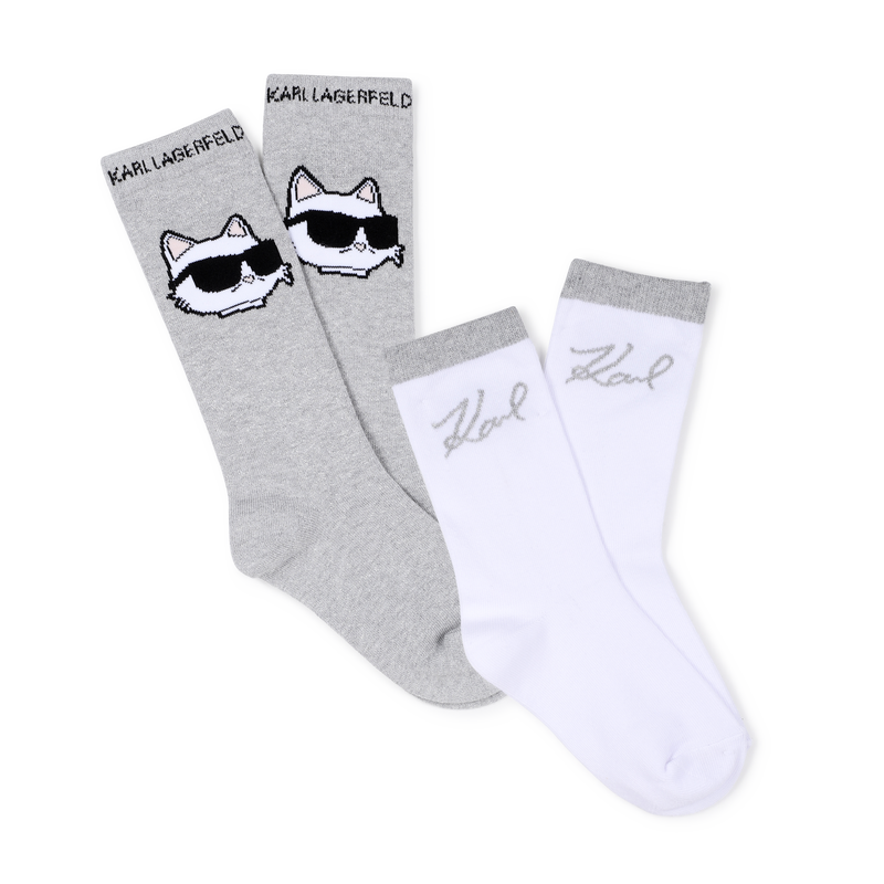 Lot de 2 paires de chaussettes KARL LAGERFELD KIDS 
                        FILLE