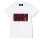 T-shirt orn&eacute; de sequins r&eacute;versibles KARL LAGERFELD KIDS 
                    FILLE
