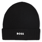 Bonnet tricot avec sigle, BLACK, hi-res