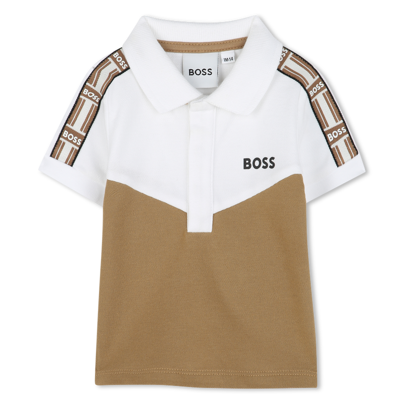 Polo à tresses sur les manches BOSS 
                    GARCON