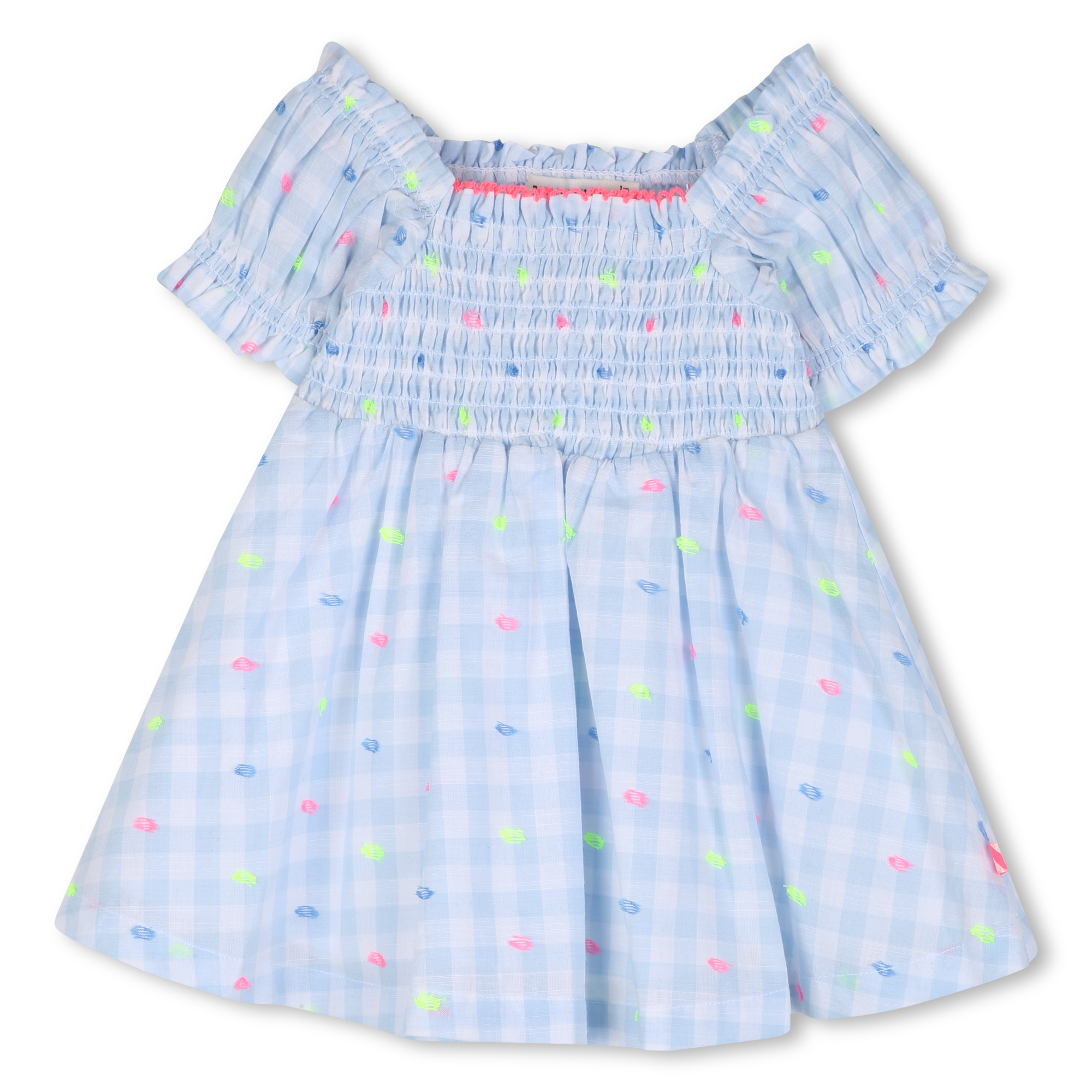 Billieblush - Robe Manches Courtes - Bleu Blanc - Fille - 12 Mois