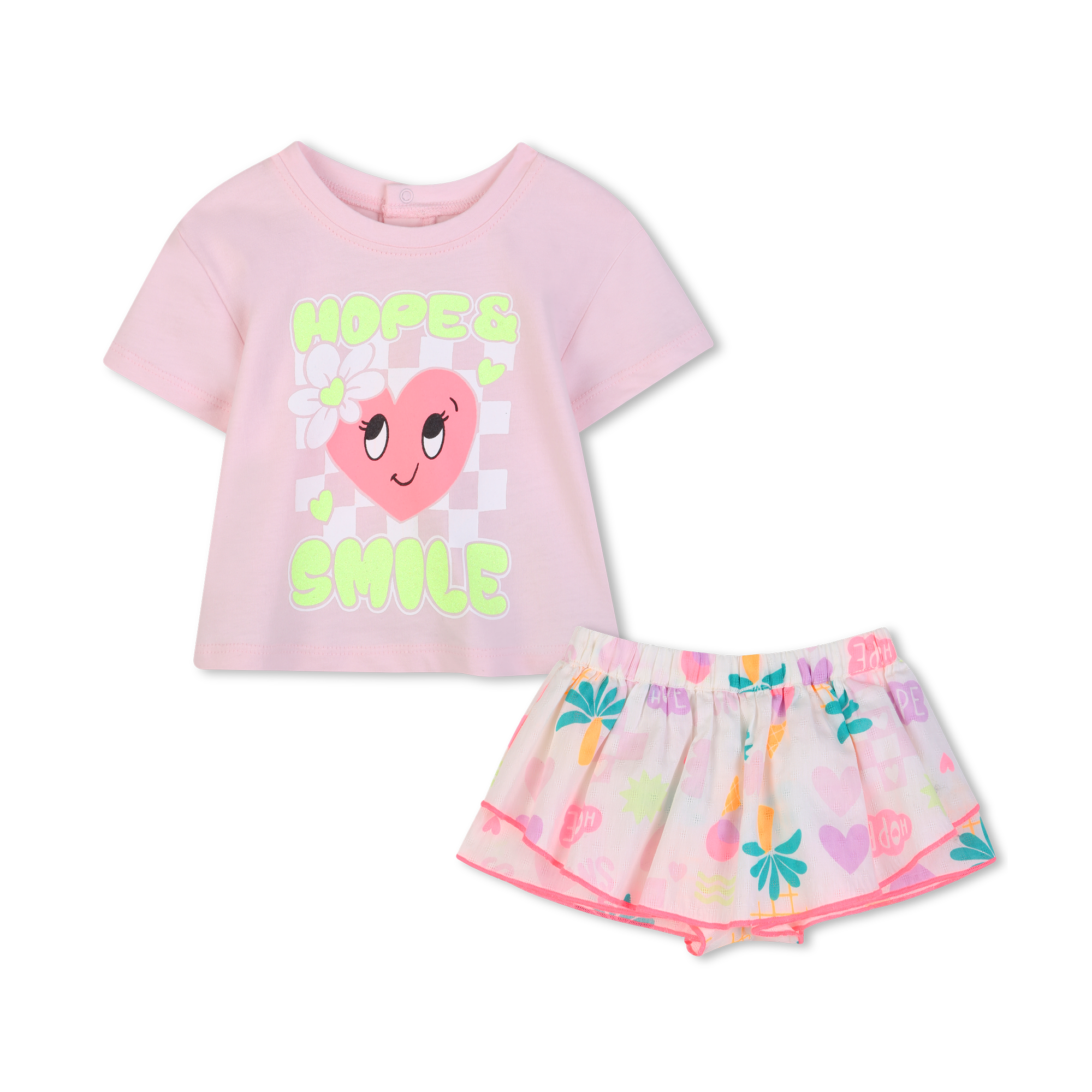 Billieblush - Ensemble Tee-shirt + Short - Craie - Fille - 9 Mois