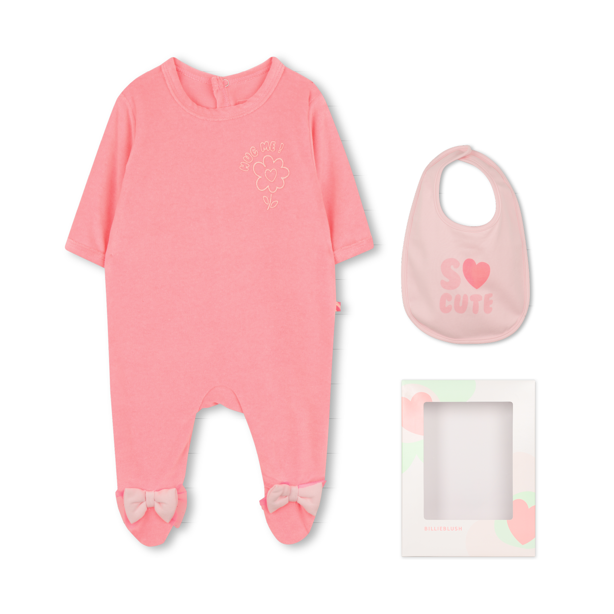 Billieblush - Ensemble Pyjama + Bavoir - Rose Fluo - Fille - 12 Mois