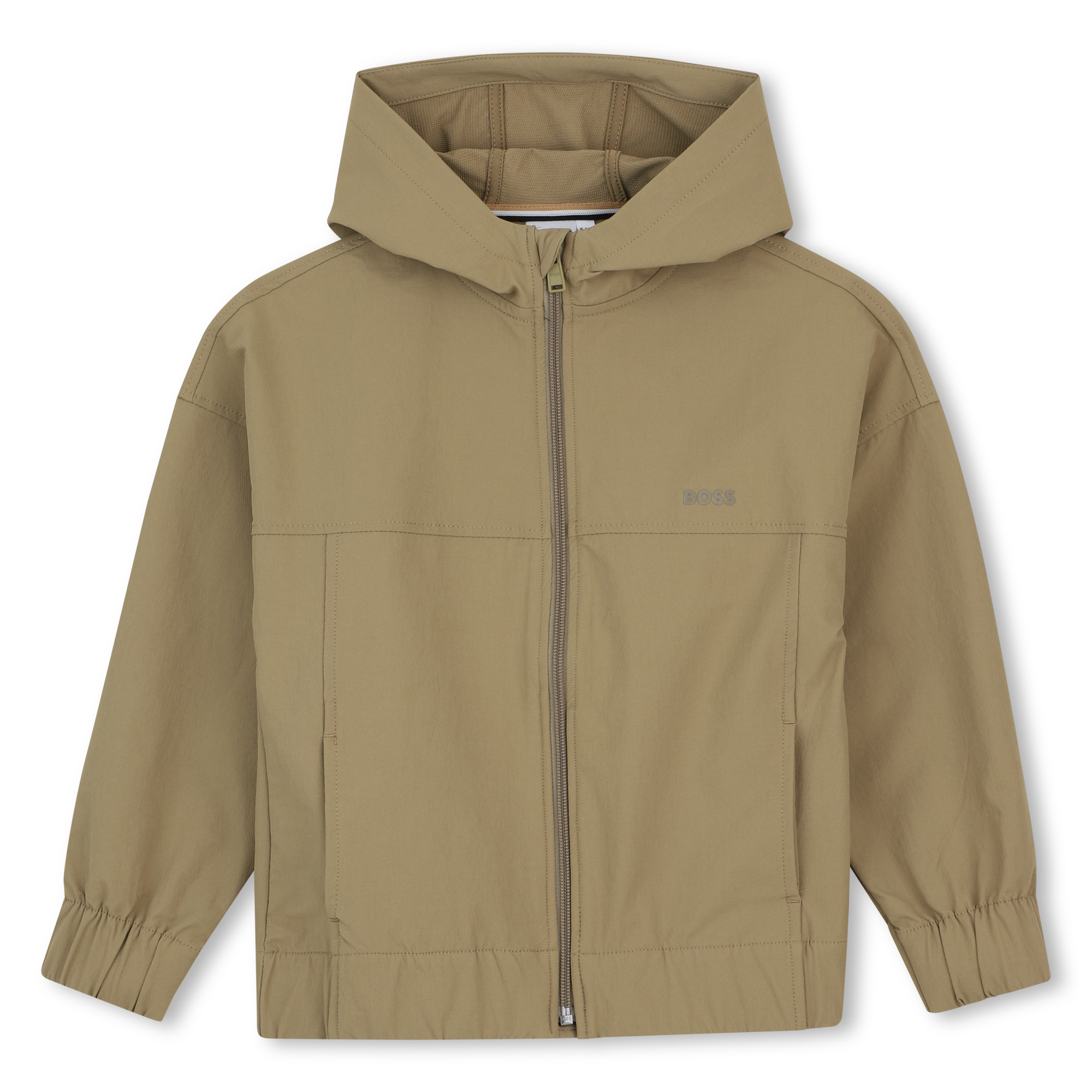 Boss - Sweat Zippé À Capuche - Dark Taupe - Garçon - 16 Ans