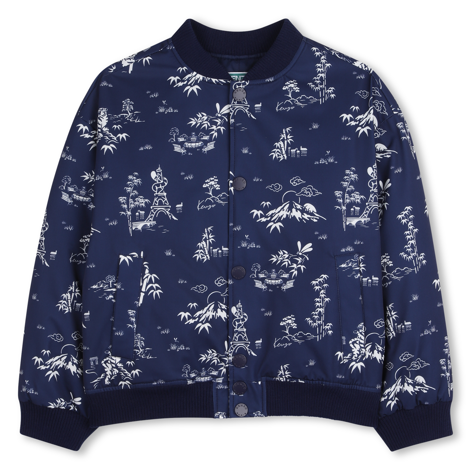 Kenzo Kids - Blouson Col Teddy - Medieval Blue - Unisexe - 3 Ans