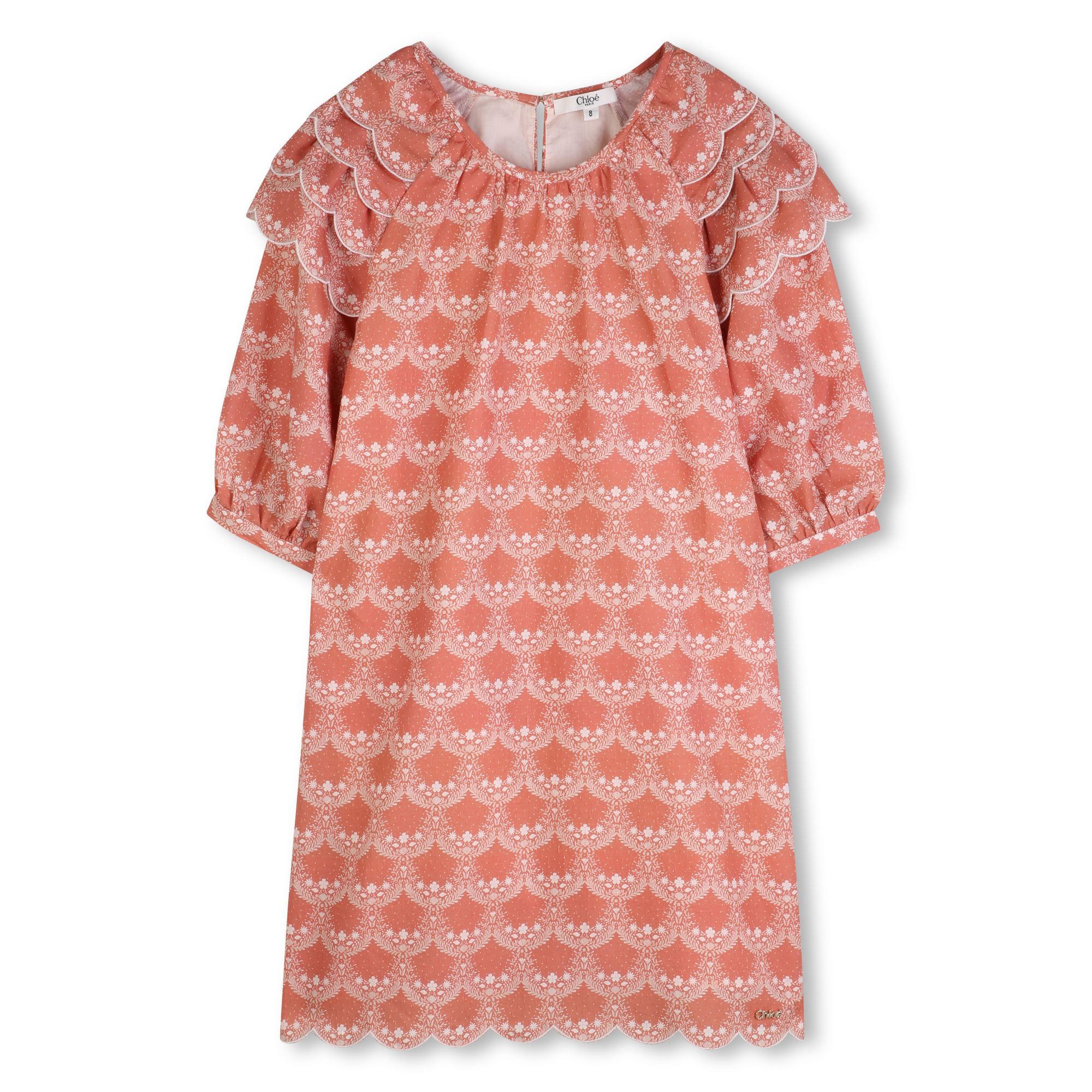 Chloe - Robe À Manches Courtes - Corail Rose - Fille - 6 Ans