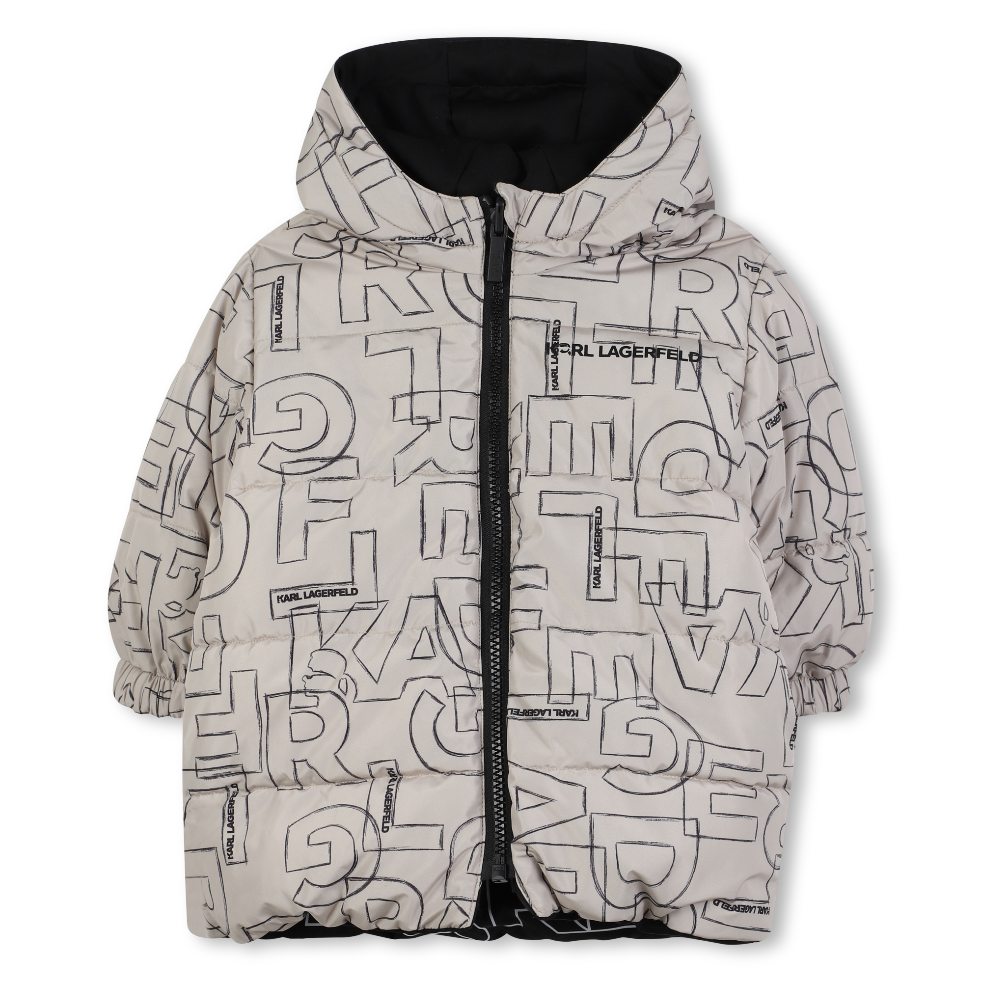 Karl Lagerfeld Kids - Doudoune Réversible à Capuche - Garçon - Taille 09m - Chanvre - Kids Around
