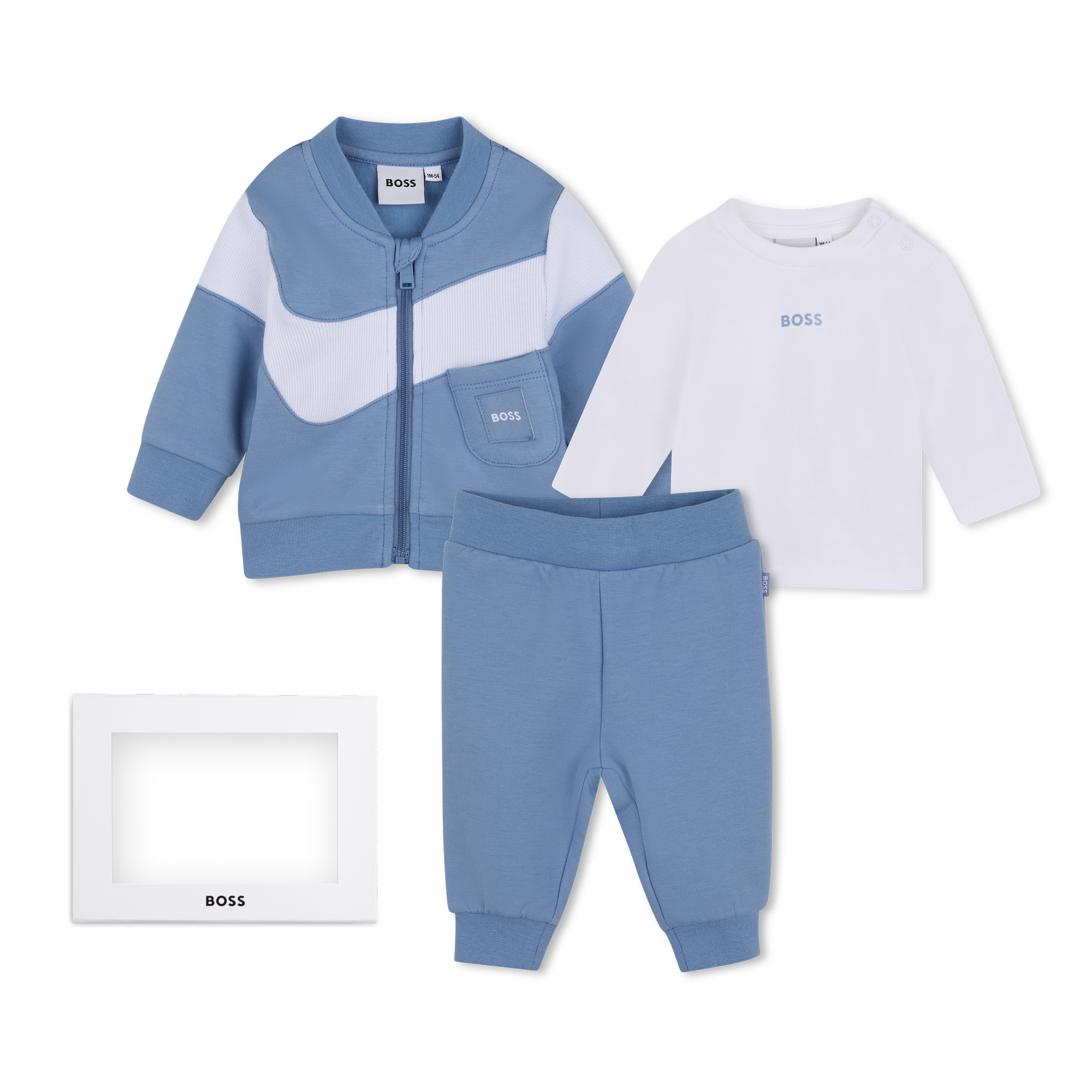 Boss - Ensemble Pantalon, Cardigan Et Tee-shirt - Ashleigh Blue - Garçon - 18 Mois