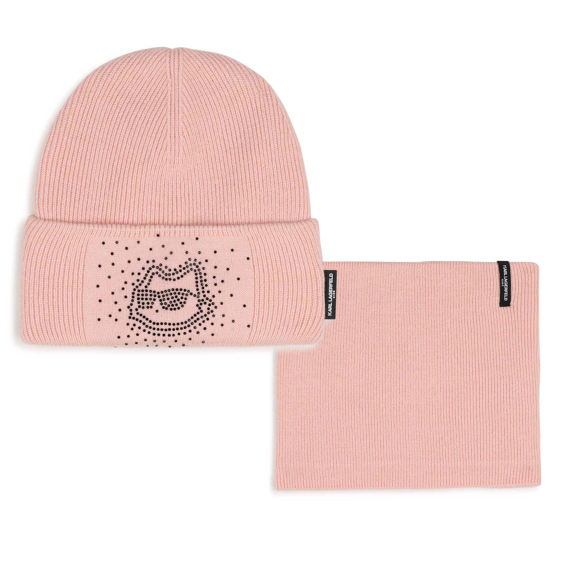 Karl Lagerfeld Kids - Ensemble Bonnet Et Tour De Cou - Rose Petale - Fille - Taille T3