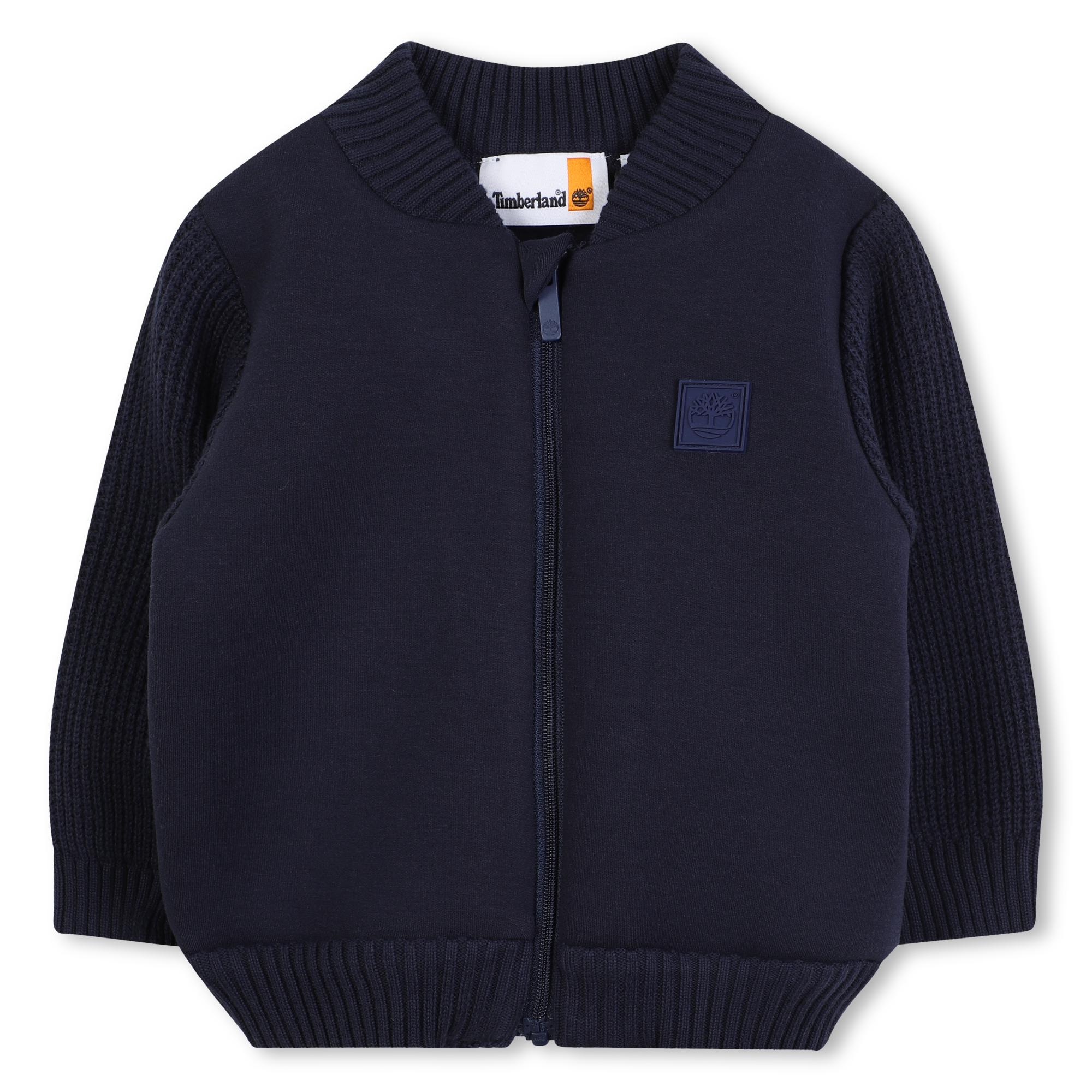 Timberland - Cardigan Zippé Manches Contrastées - Indigo Blue - Garçon - 18 Mois
