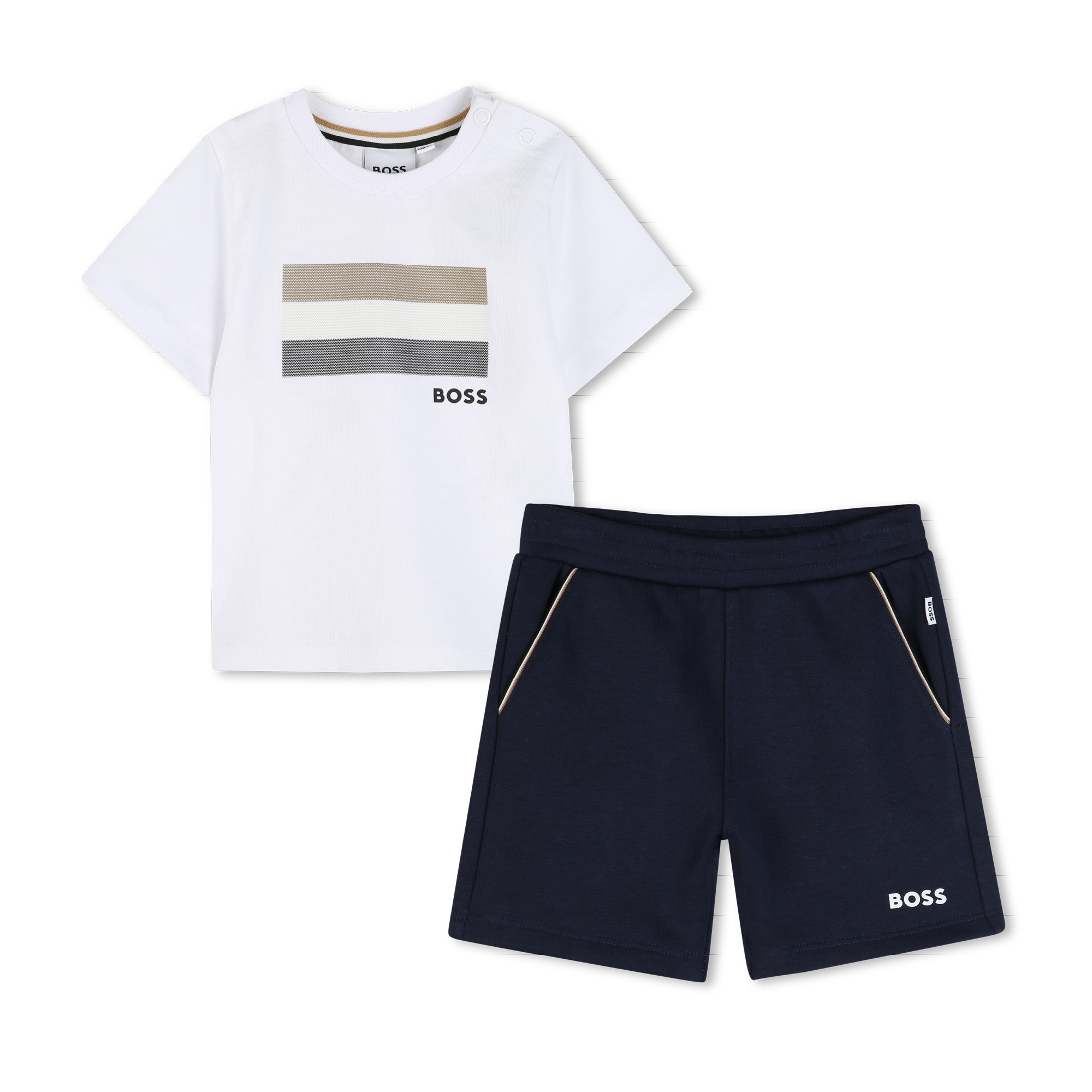 Boss - Ensemble Tee-shirt Et Bermuda - Bleu Cargo - Garçon - 2 Ans