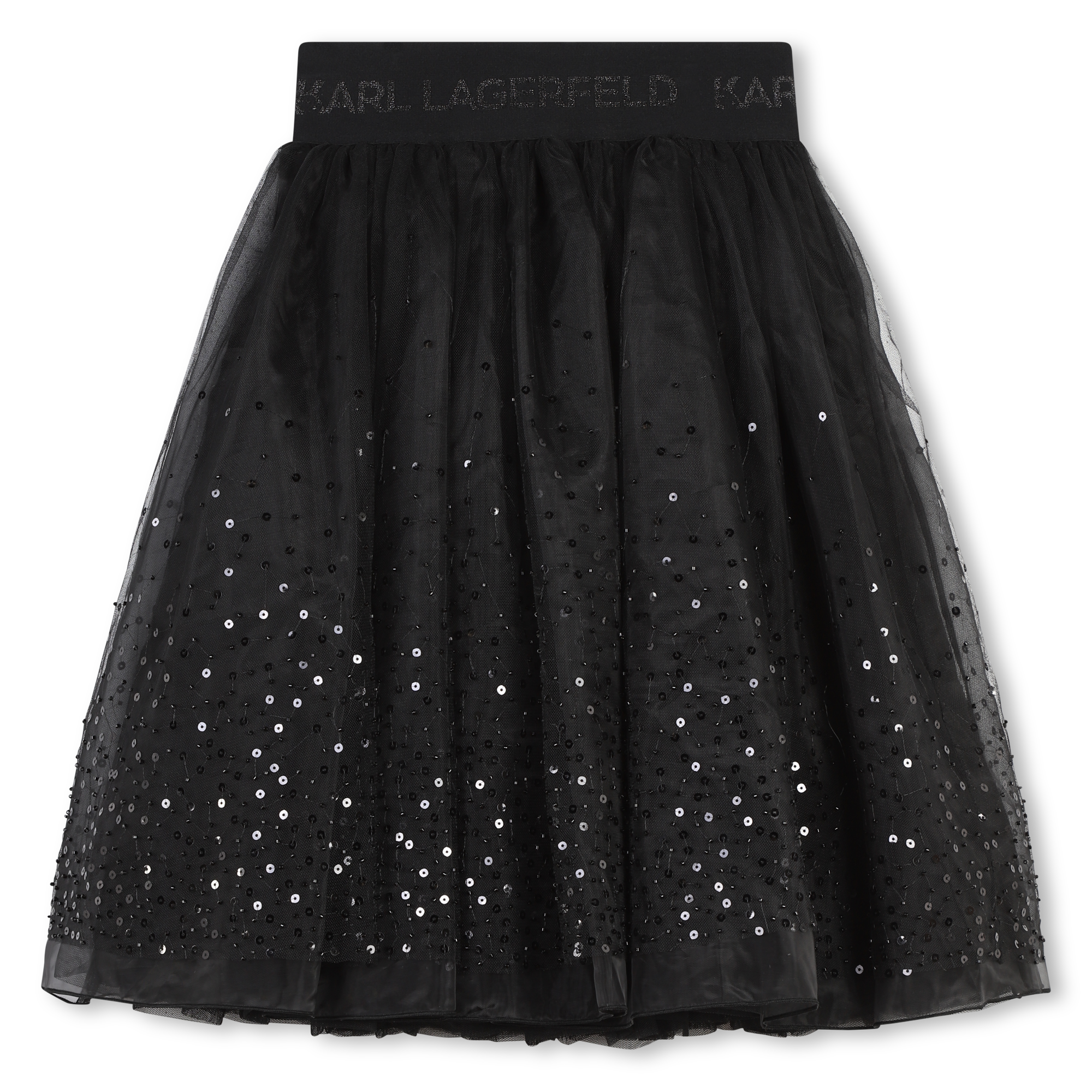 Karl+Lagerfeld+Kids+-+Jupon+En+Tulle++Ornee+De+Sequins+-+Fille+-+Taille+5+ans+-+Noir+-+Kids+Around