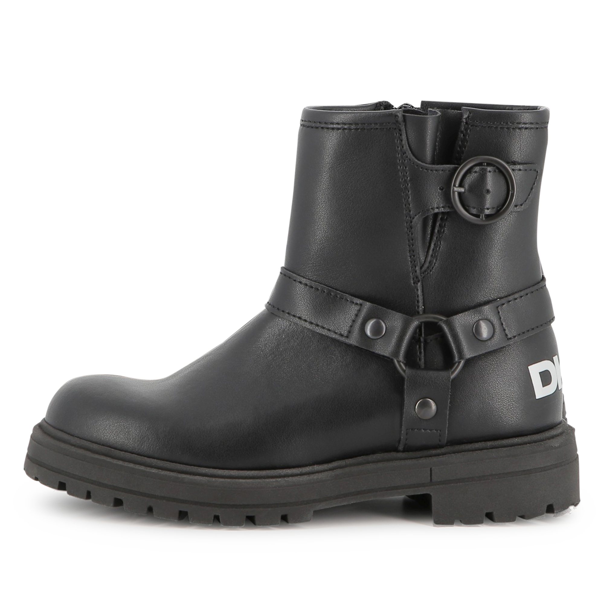 Dkny+-+Bottes+Motard+En+Cuir+De+Vachette+-+Fille+-+Taille+28+-+Noir+-+Kids+Around