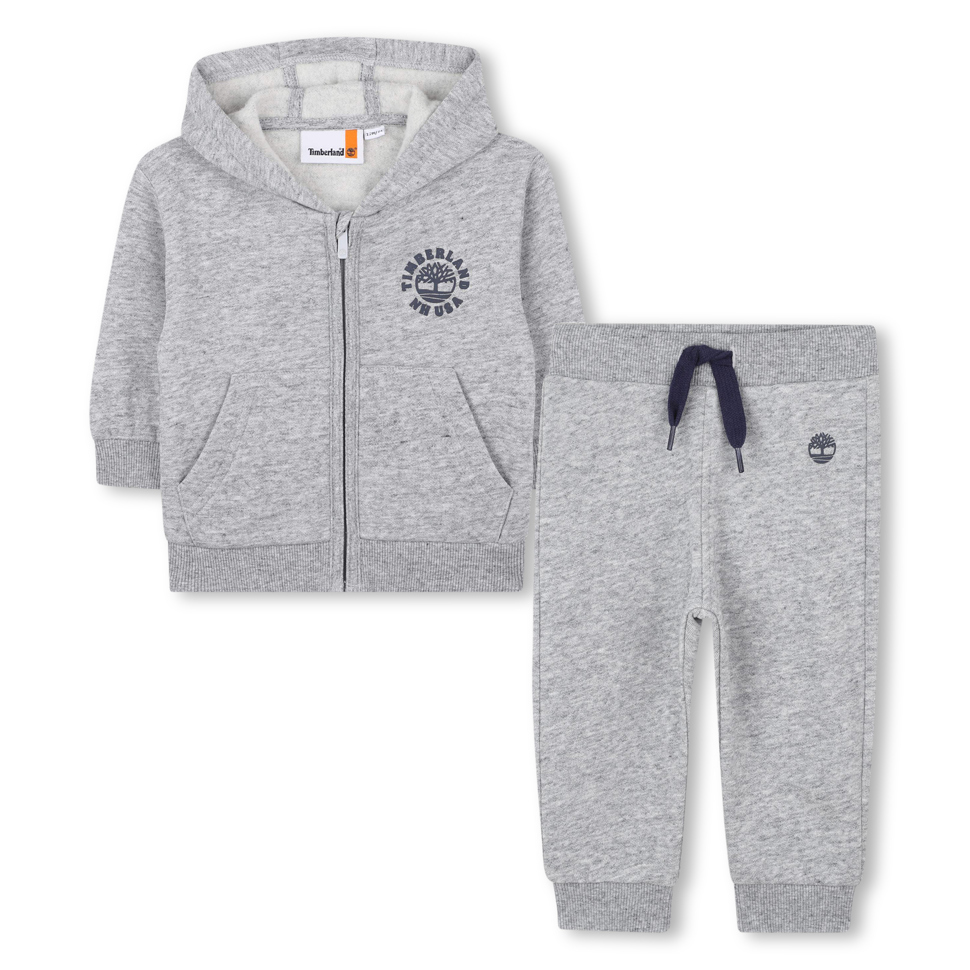 Timberland - Ensemble Jogging Cardigan Capuche - Gris Chine Acier - Garçon - 18 Mois