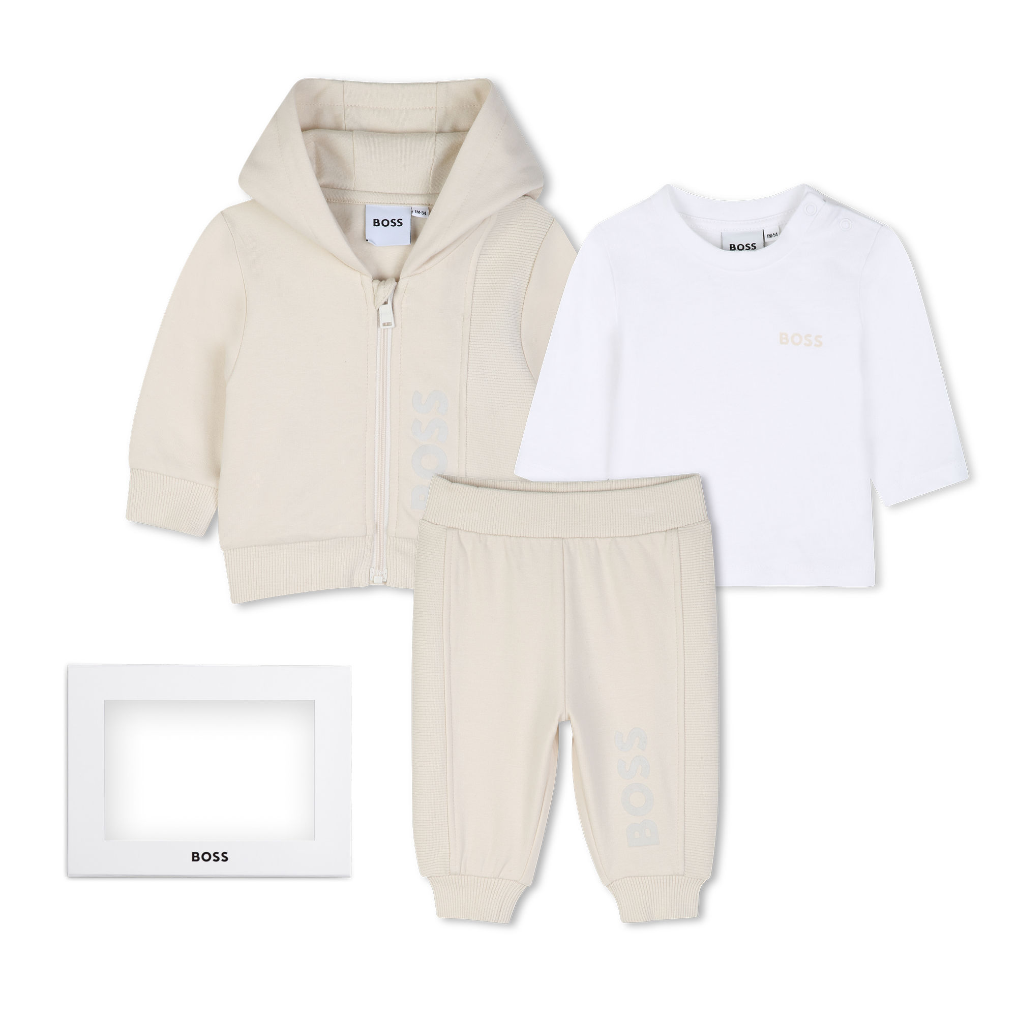 Boss - Ensemble Pantalon, Cardigan Et Tee-shirt - New Beige - Garçon - 12 Mois Boss - Ensemble Pantalon, Cardigan Et Tee-shirt - New Beige - Garçon - 12 Mois