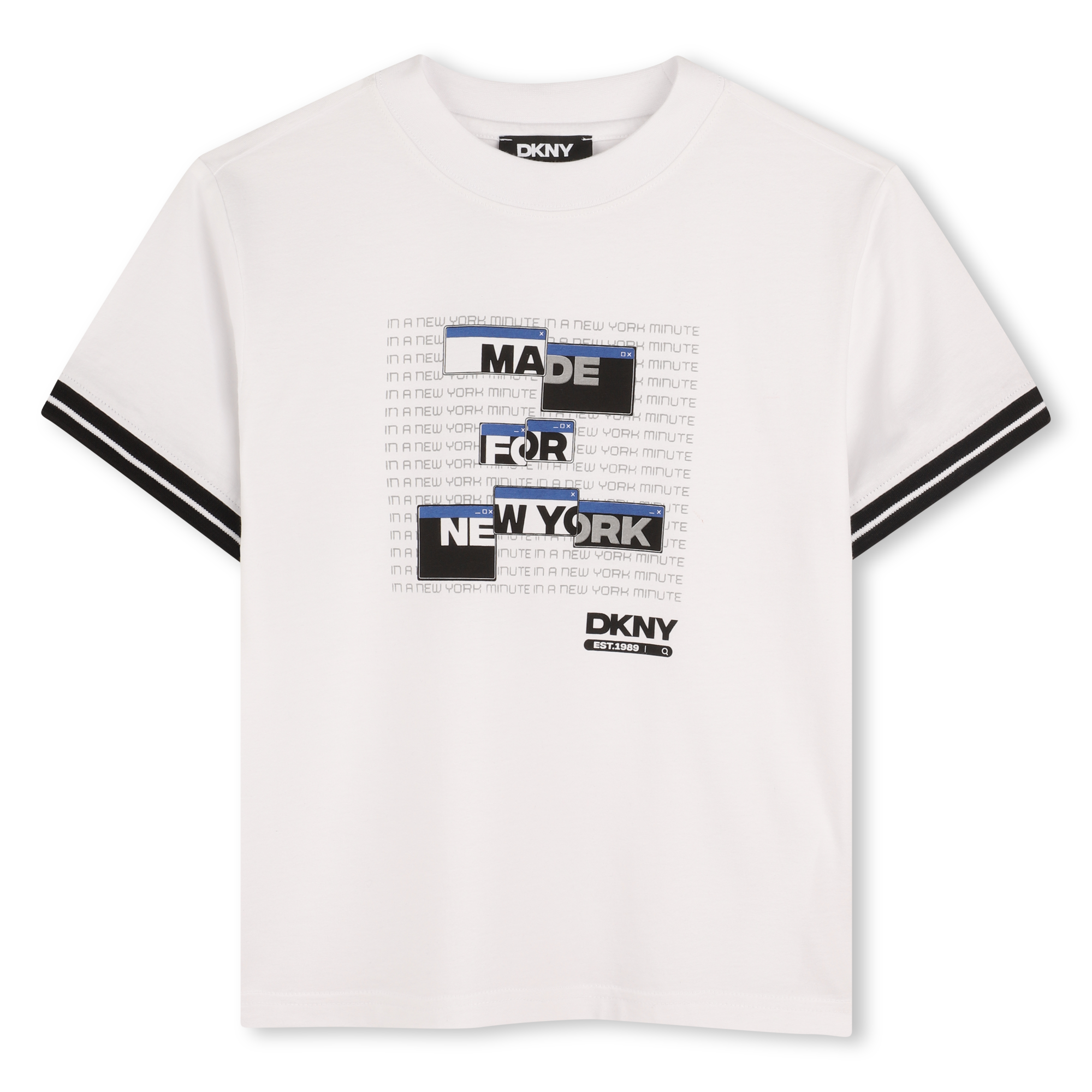 Dkny+-+T-shirt+à+Manches+Courtes+-+Garcon+-+Taille+4+ans+-+Blanc+-+Kids+Around
