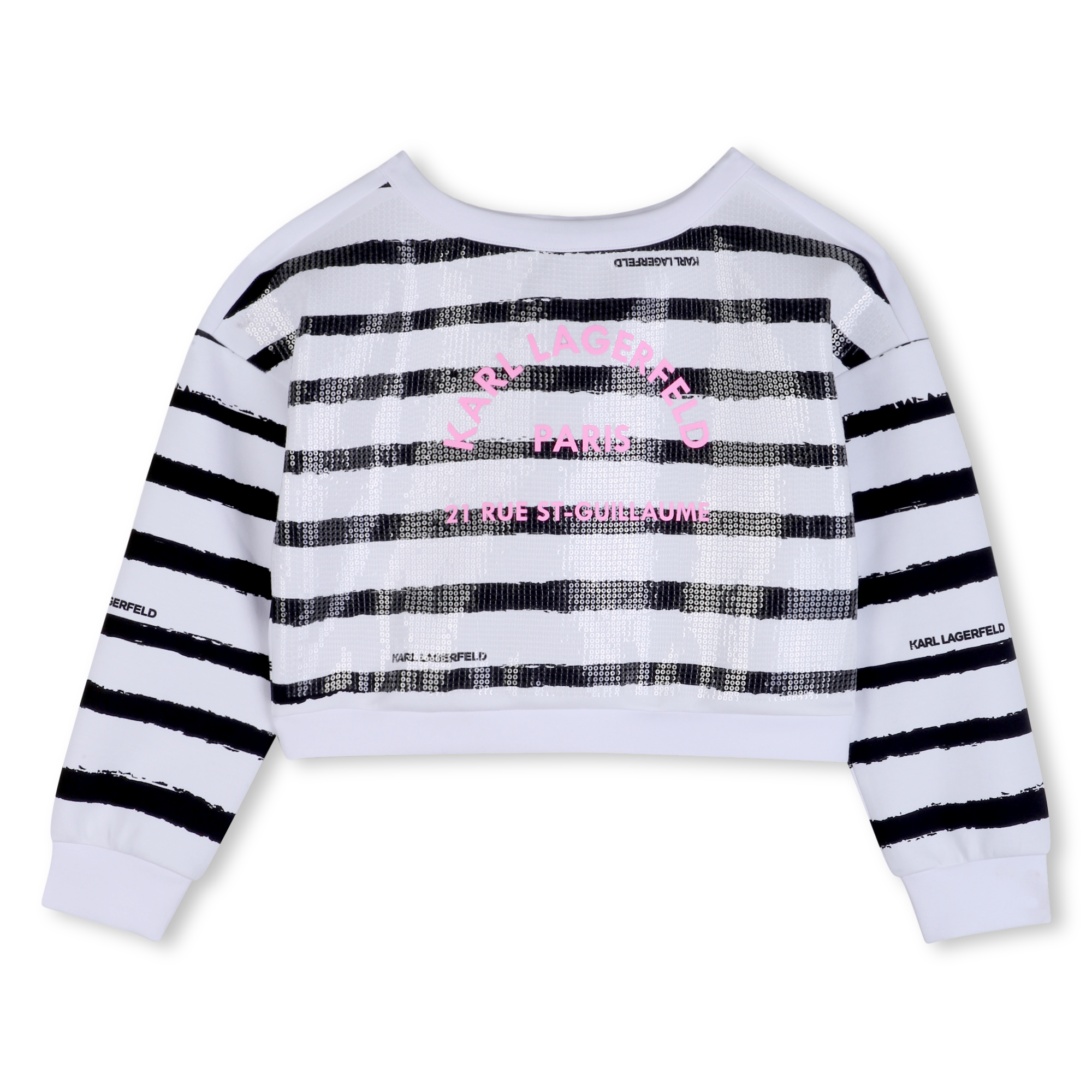 Karl Lagerfeld Kids - Sweat Rayé - Blanc Noir - Fille - 8 Ans