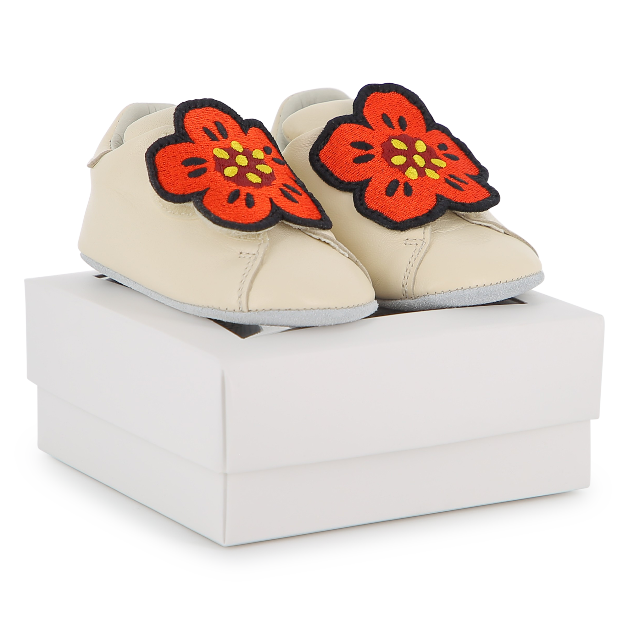 Kenzo Kids - Chaussons En Cuir De Mouton - Offwhite - Unisexe - Taille 17 Kenzo Kids - Chaussons En Cuir De Mouton - Offwhite - Unisexe - Taille 17