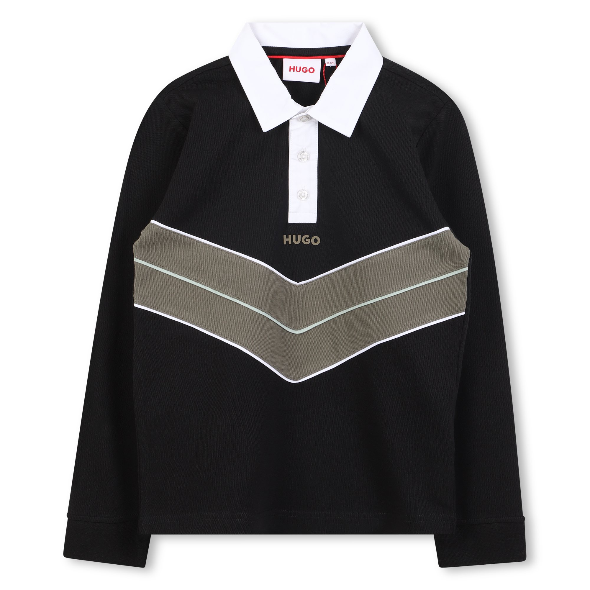 Hugo+-+Polo+à+Manches+Longues+-+Garcon+-+Taille+4+ans+-+Noir+-+Kids+Around