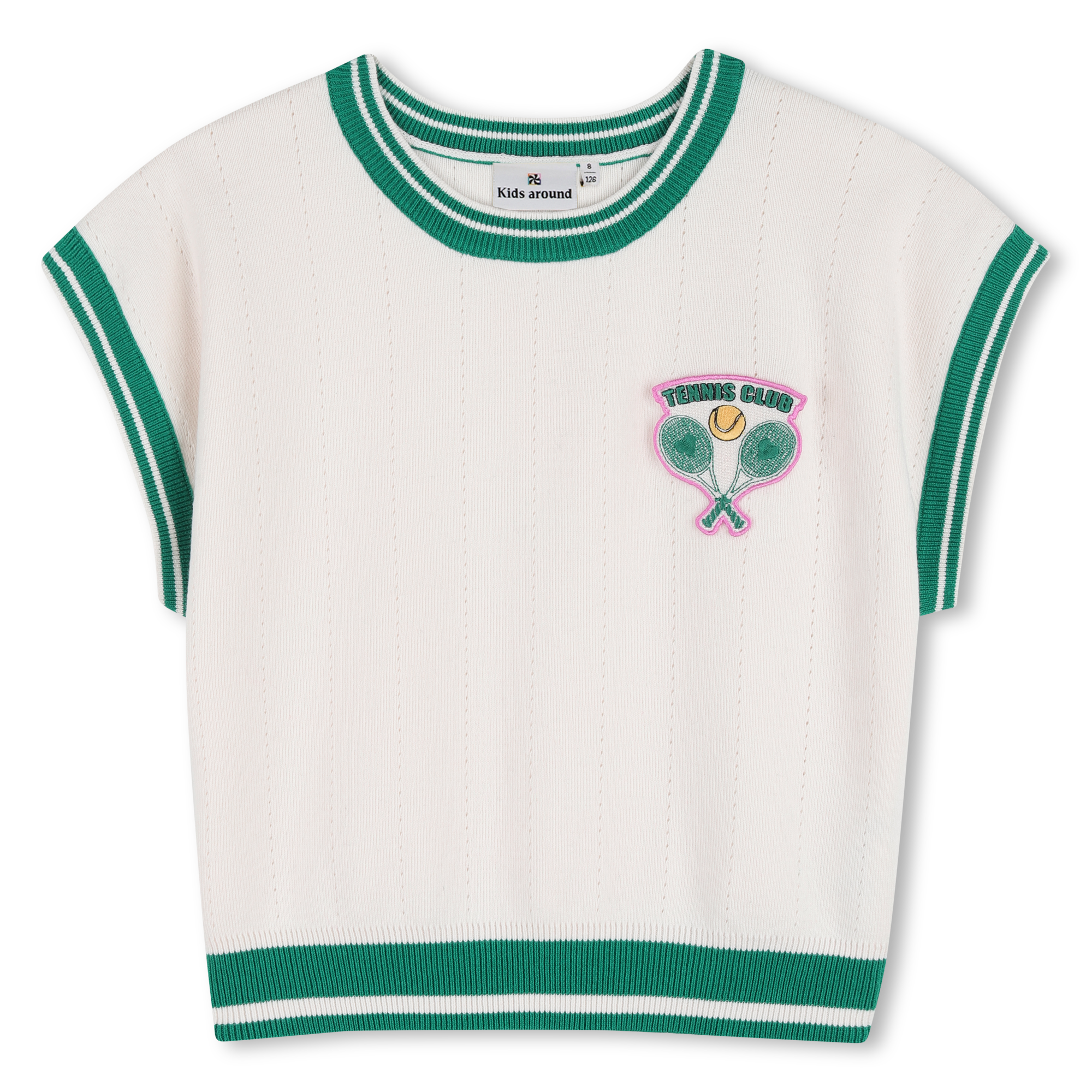 Kids Around - Pull Manches Courtes - Craie - Fille - 6 Ans Kids Around - Pull Manches Courtes - Craie - Fille - 6 Ans