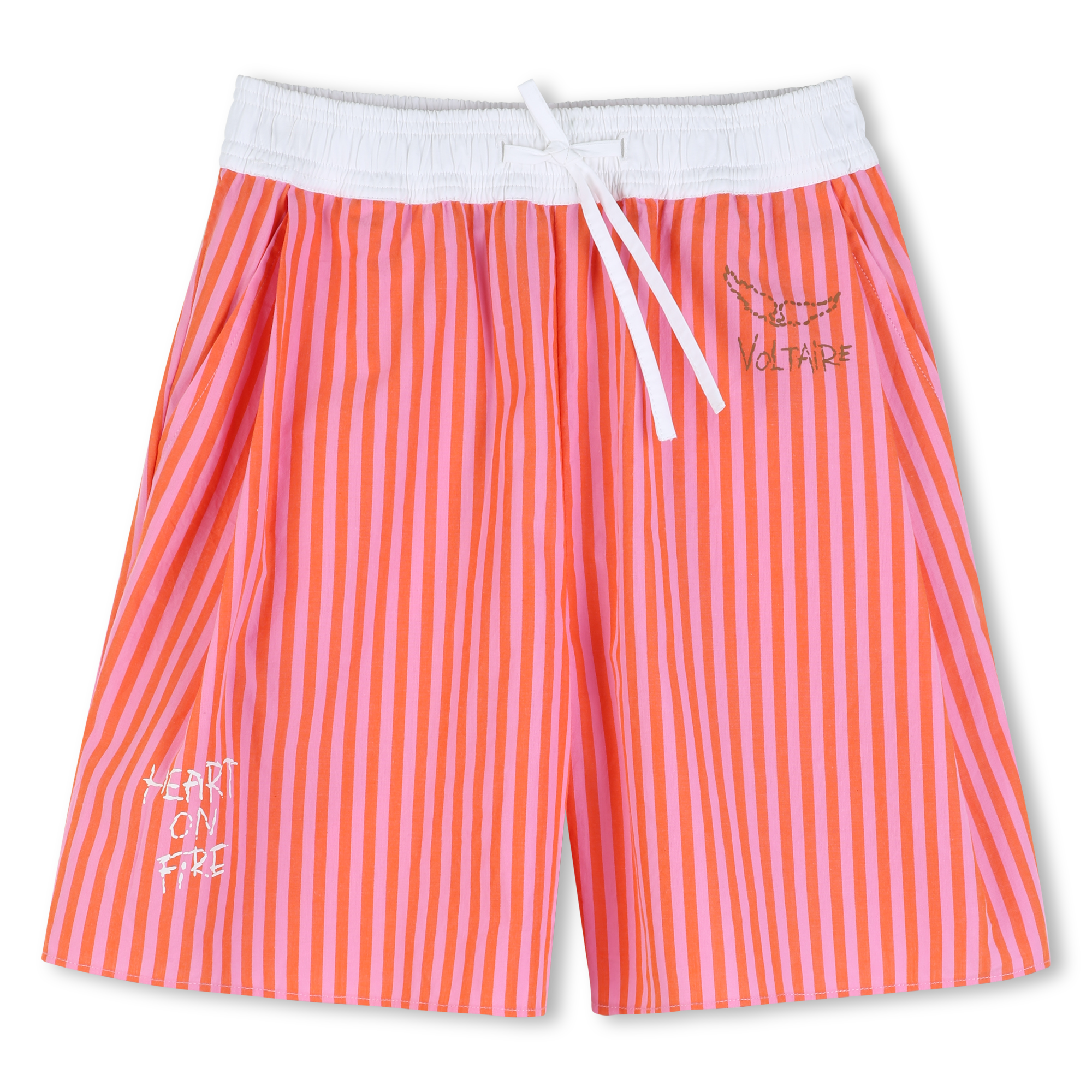 Zadig & Voltaire - Bermuda À Rayures - Rose Orange - Fille - 4 Ans