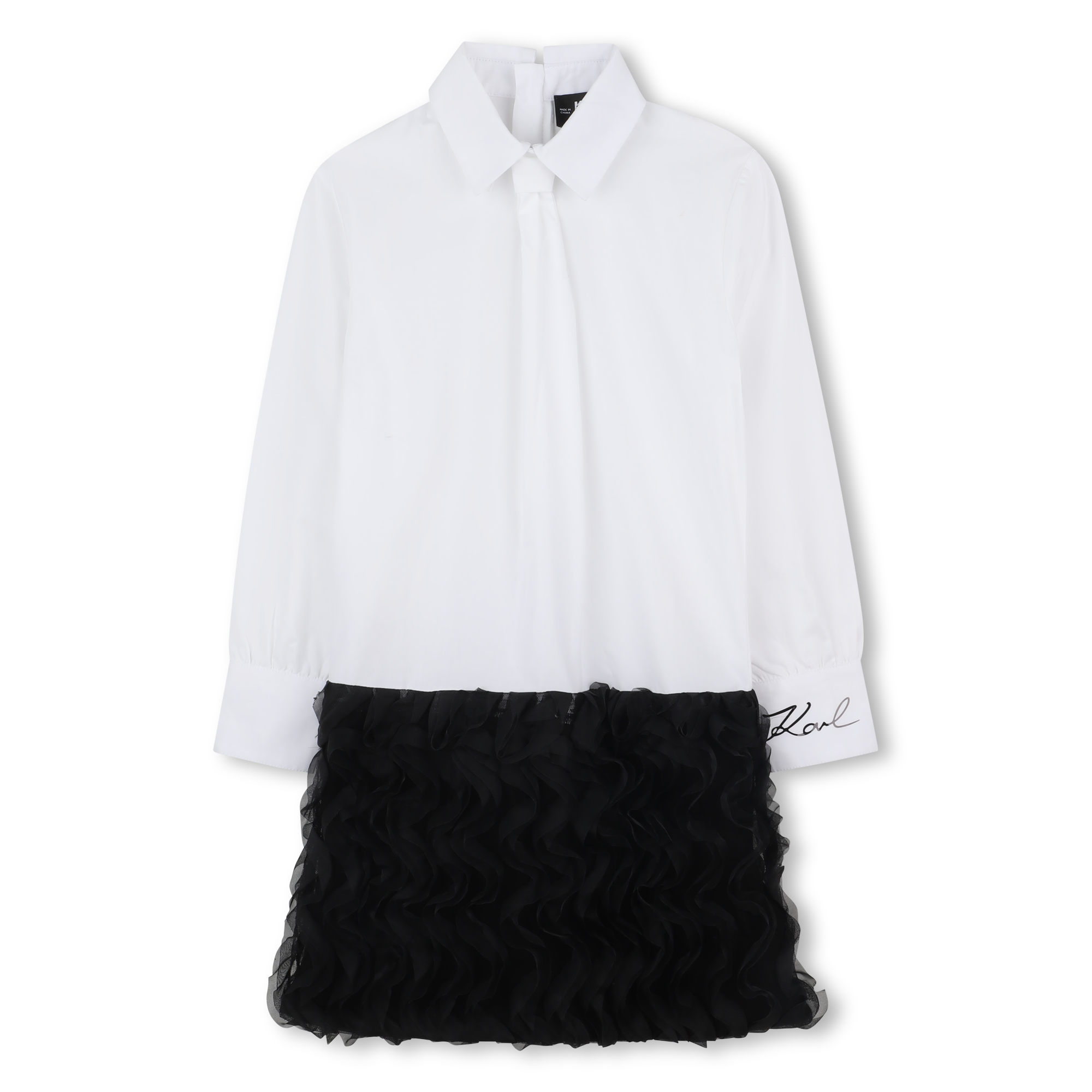 Karl+Lagerfeld+Kids+-+Robe+à+Manches+Longues+-+Fille+-+Taille+4+ans+-+Noir+-+Kids+Around