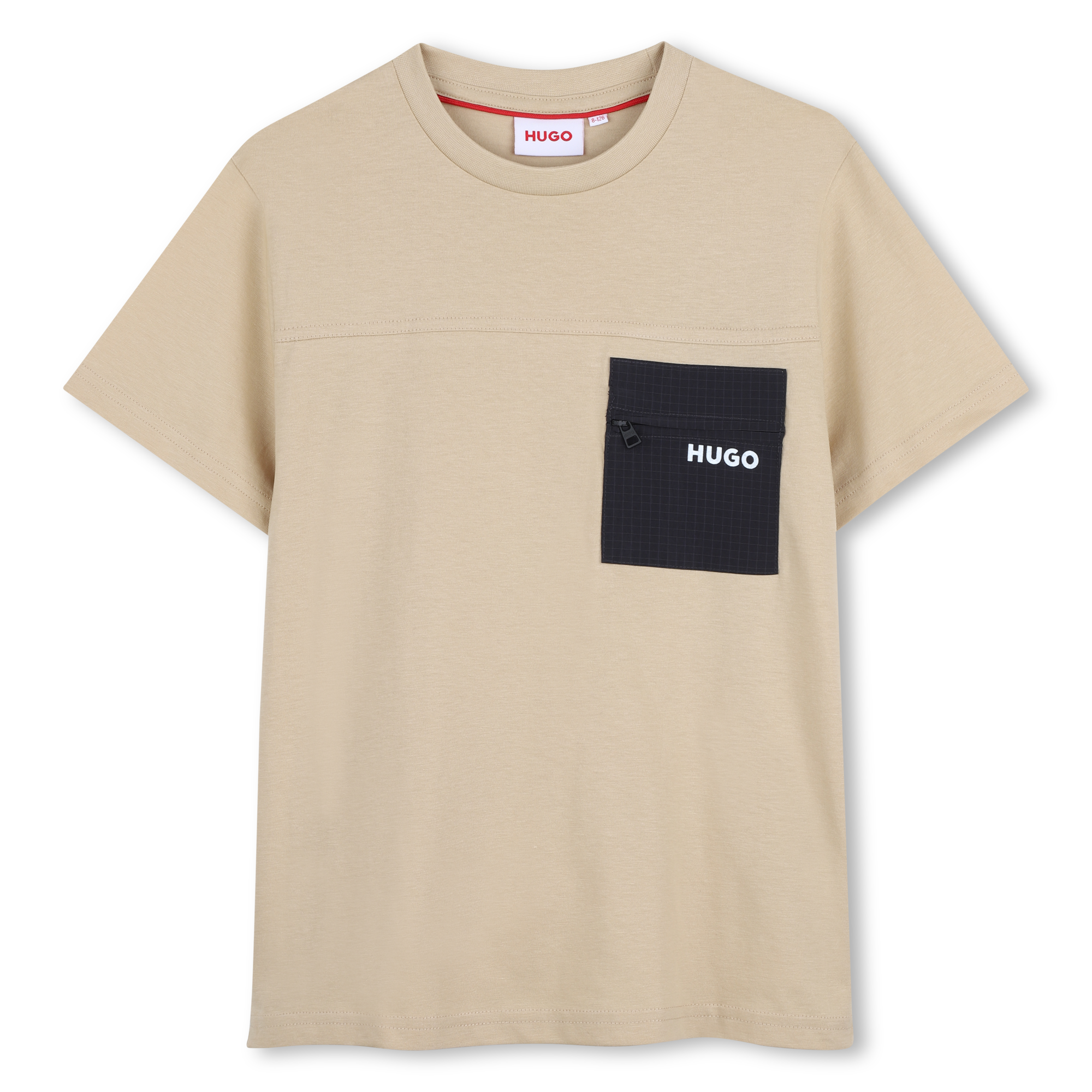 Hugo+-+T-shirt+à+Manches+Courtes+-+Garcon+-+Taille+4+ans+-+Sand+-+Kids+Around