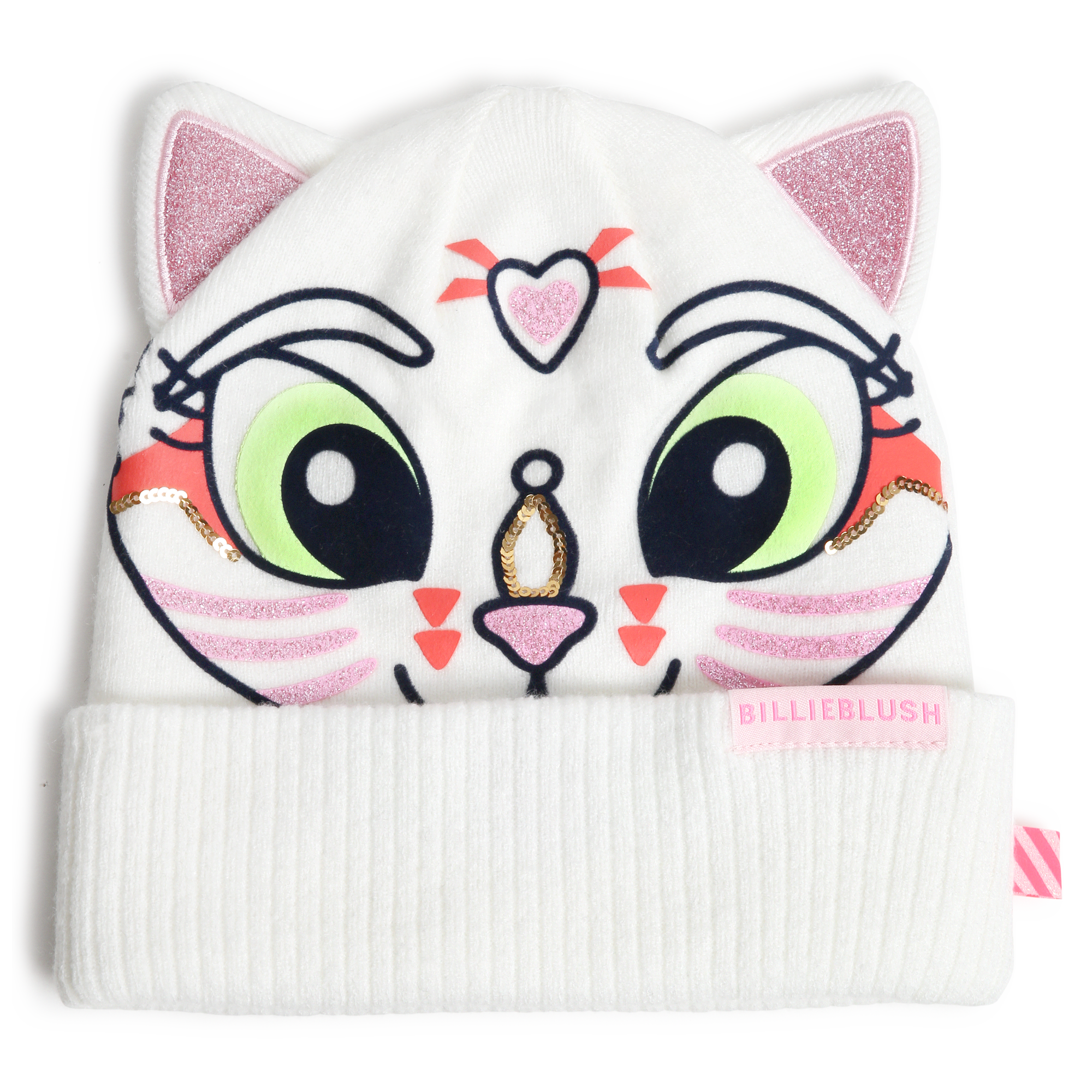 Billieblush - Bonnet Chat À Oreilles Paillettes - Rice - Fille - Taille T2