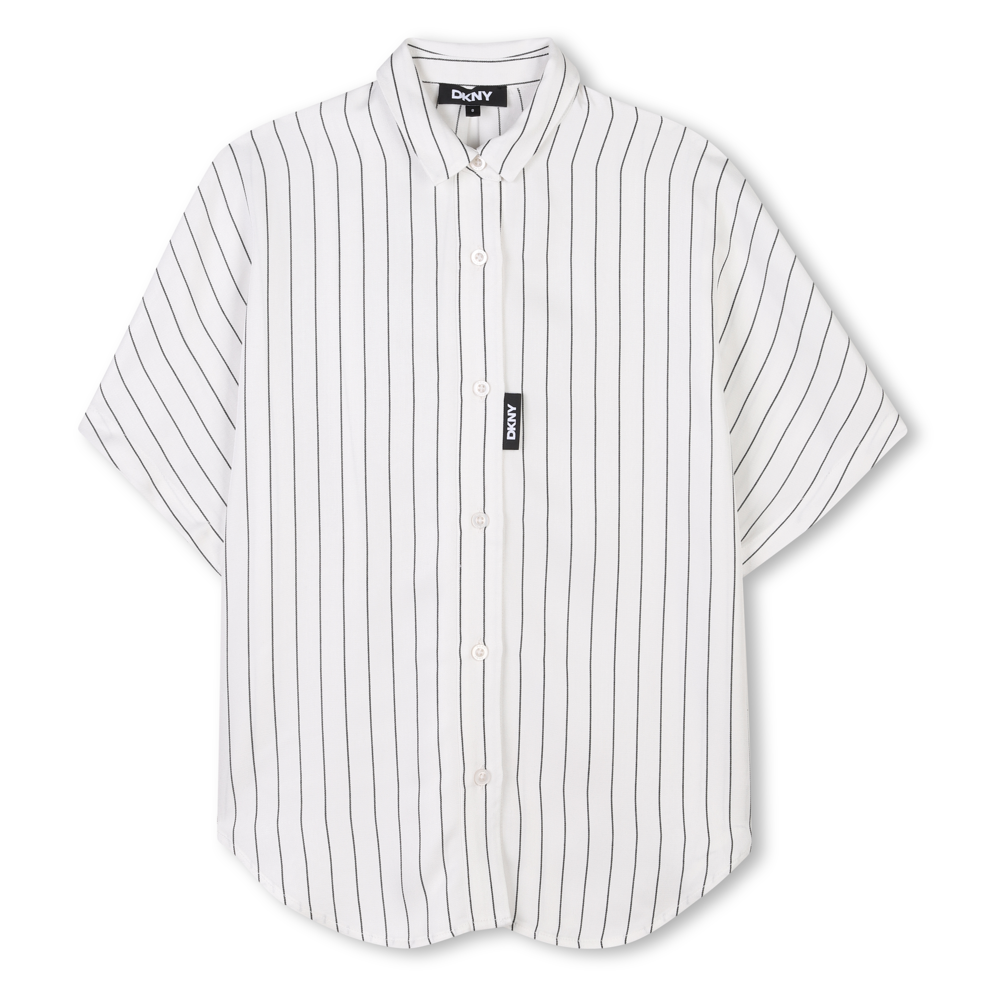Dkny - Chemise Longue Fluide Rayée - Blanc Noir - Fille - 6 Ans