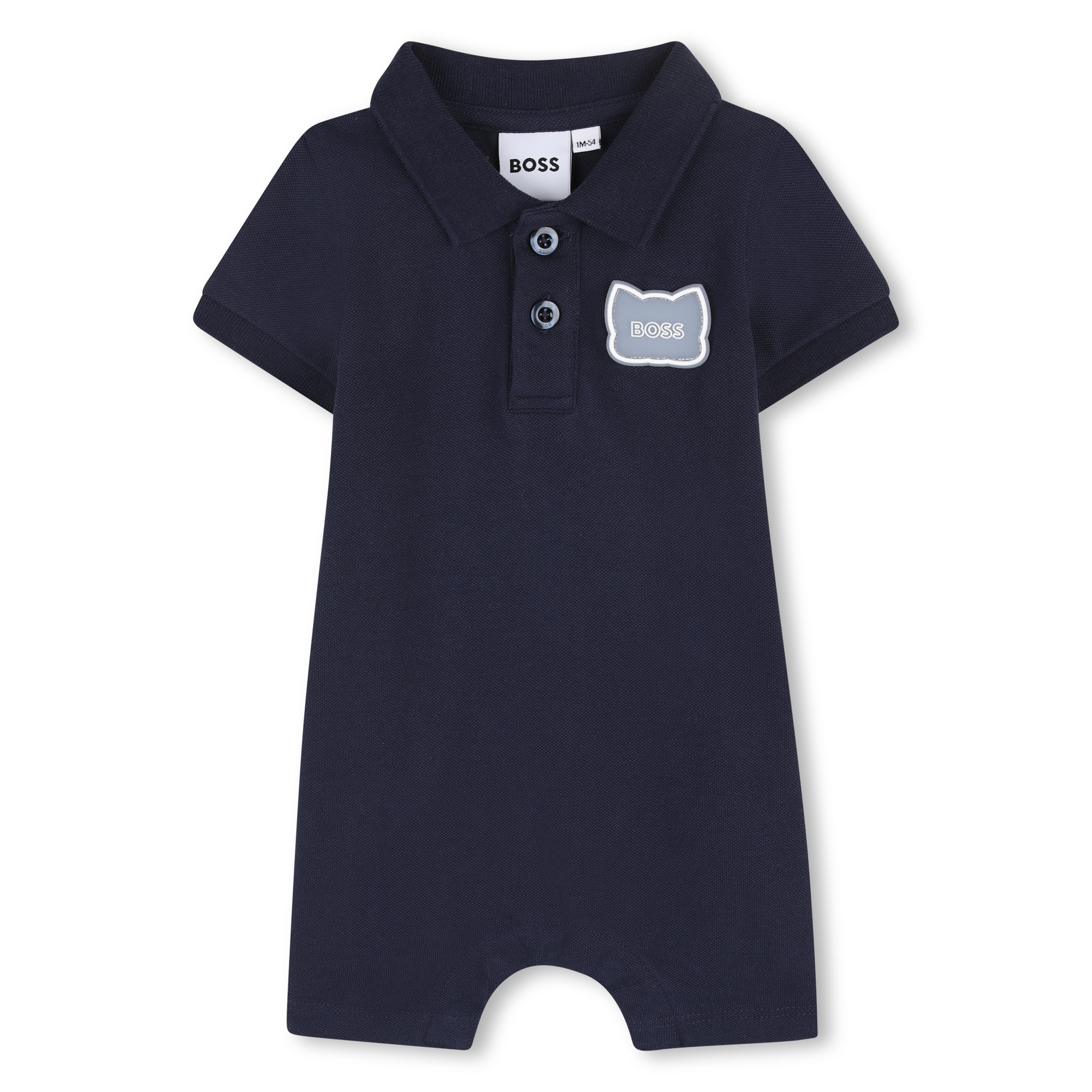 Boss - Combishort À Boutons - Bleu Cargo - Garçon - 18 Mois