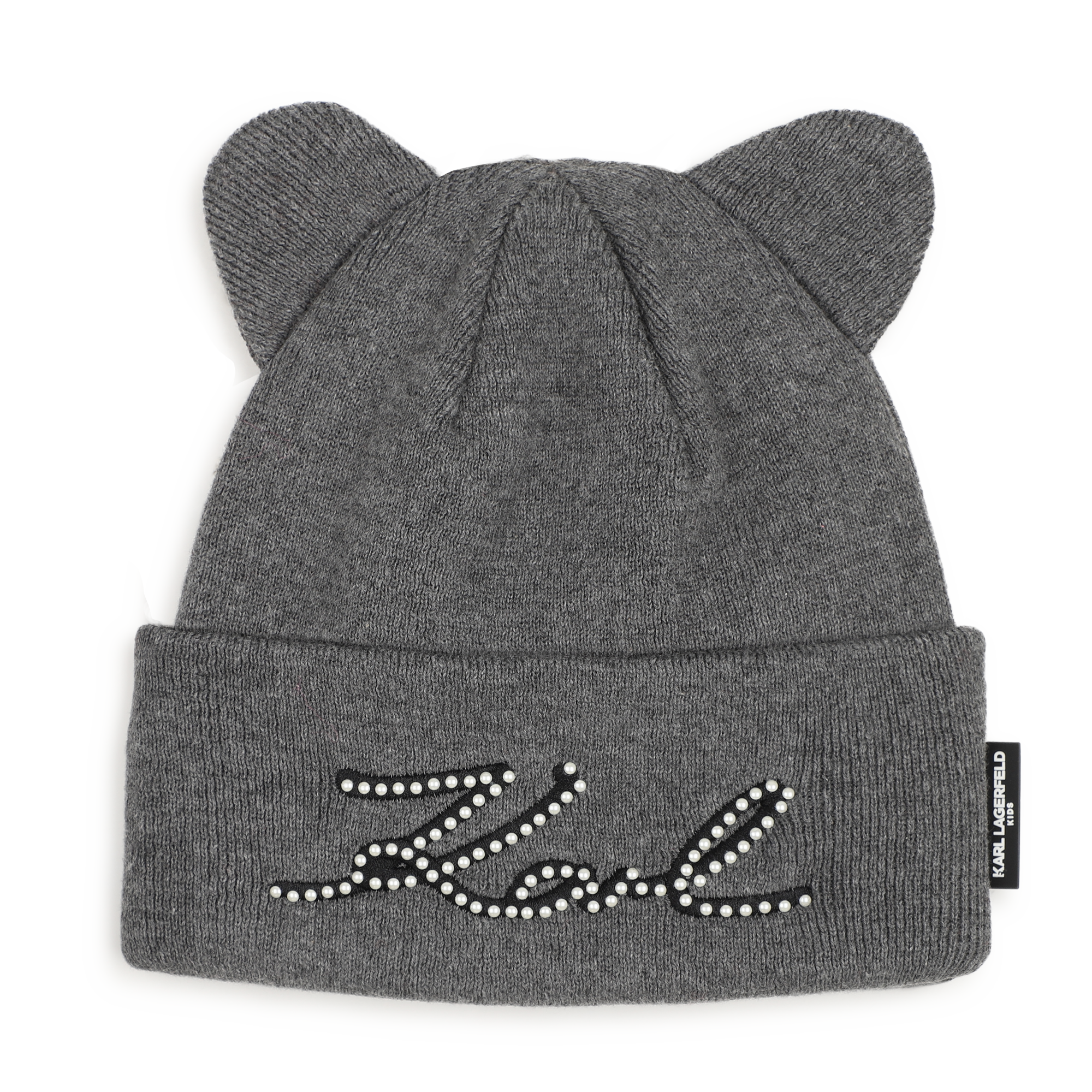 Karl Lagerfeld Kids - Bonnet En Tricot - Gris Chine Fonce - Fille - Taille T2