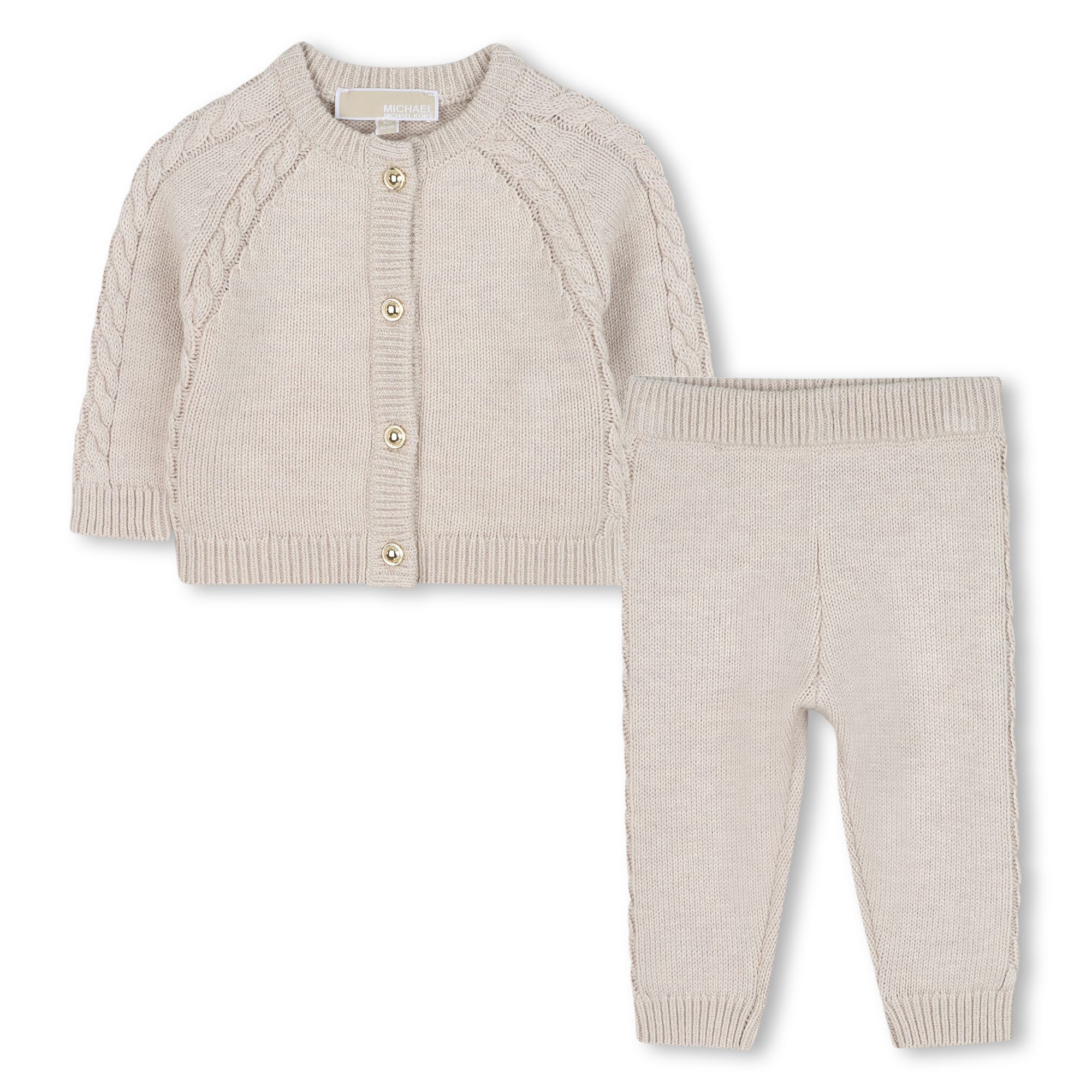 Michael+Kors+-+Ensemble+Tricot+Cardigan+Et+Pantalon+-+Fille+-+Taille+03m+-+Beige+-+Kids+Around