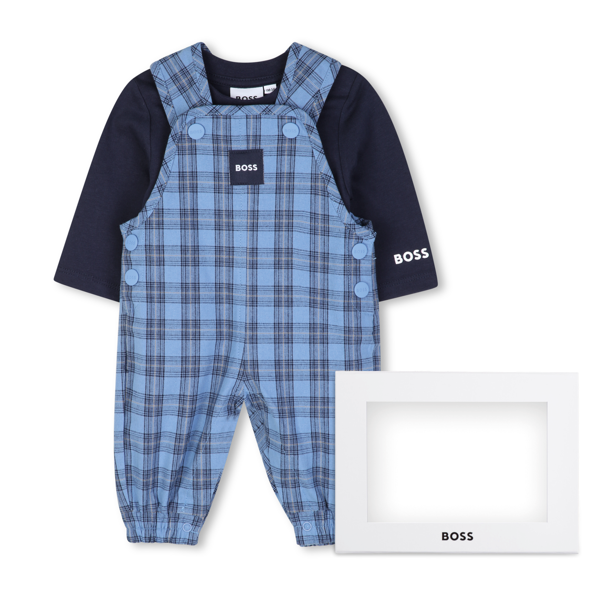 Boss - Ensemble Salopette Et Tee-shirt - Ashleigh Blue - Garçon - 12 Mois Boss - Ensemble Salopette Et Tee-shirt - Ashleigh Blue - Garçon - 12 Mois