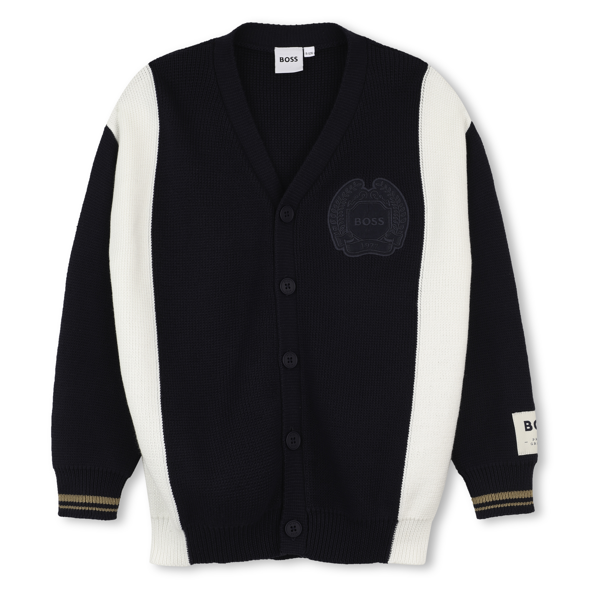 Boss - Cardigan En Tricot - Bleu Cargo - Garçon - 14 Ans Boss - Cardigan En Tricot - Bleu Cargo - Garçon - 14 Ans