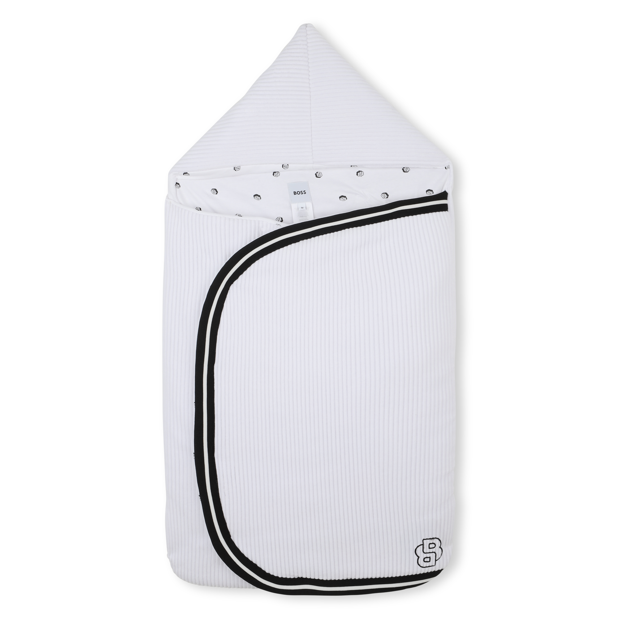 Boss - Nid D'ange En Velours Rayé - Blanc - Unisexe - Taille Unique