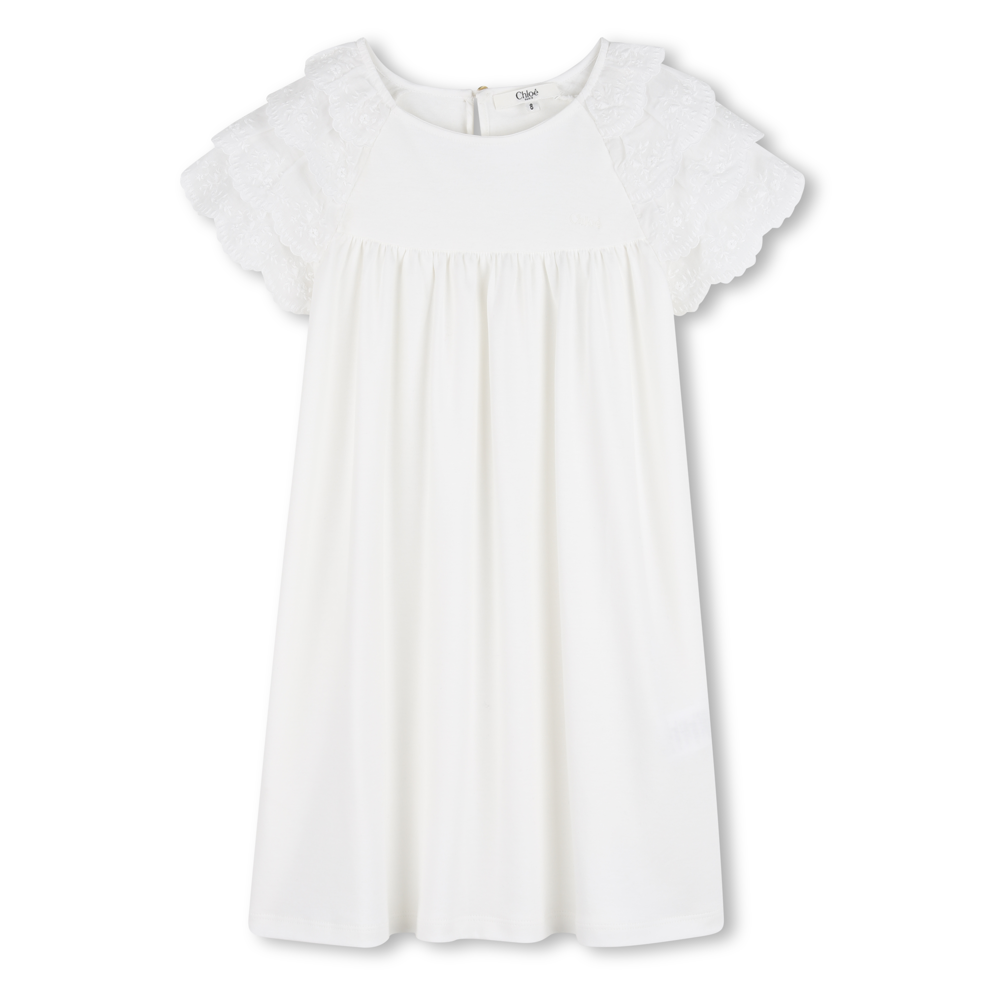 Chloe - Robe À Manches Courtes - Offwhite - Fille - 10 Ans