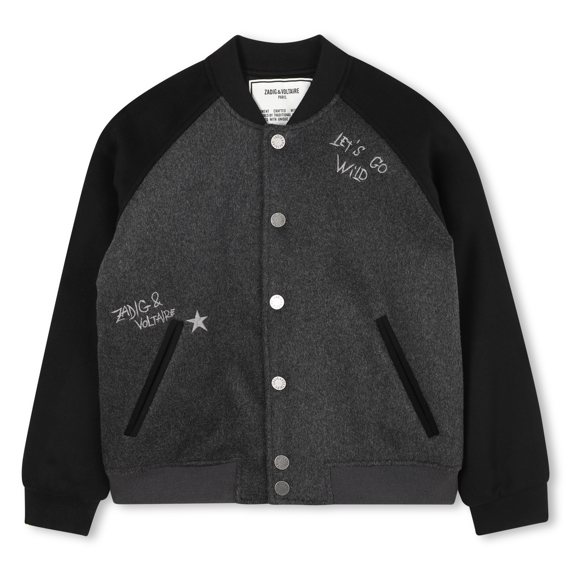 Zadig & Voltaire - Veste Bombardier Bicolore - Anthracite Chine - Unisexe - 16 Ans