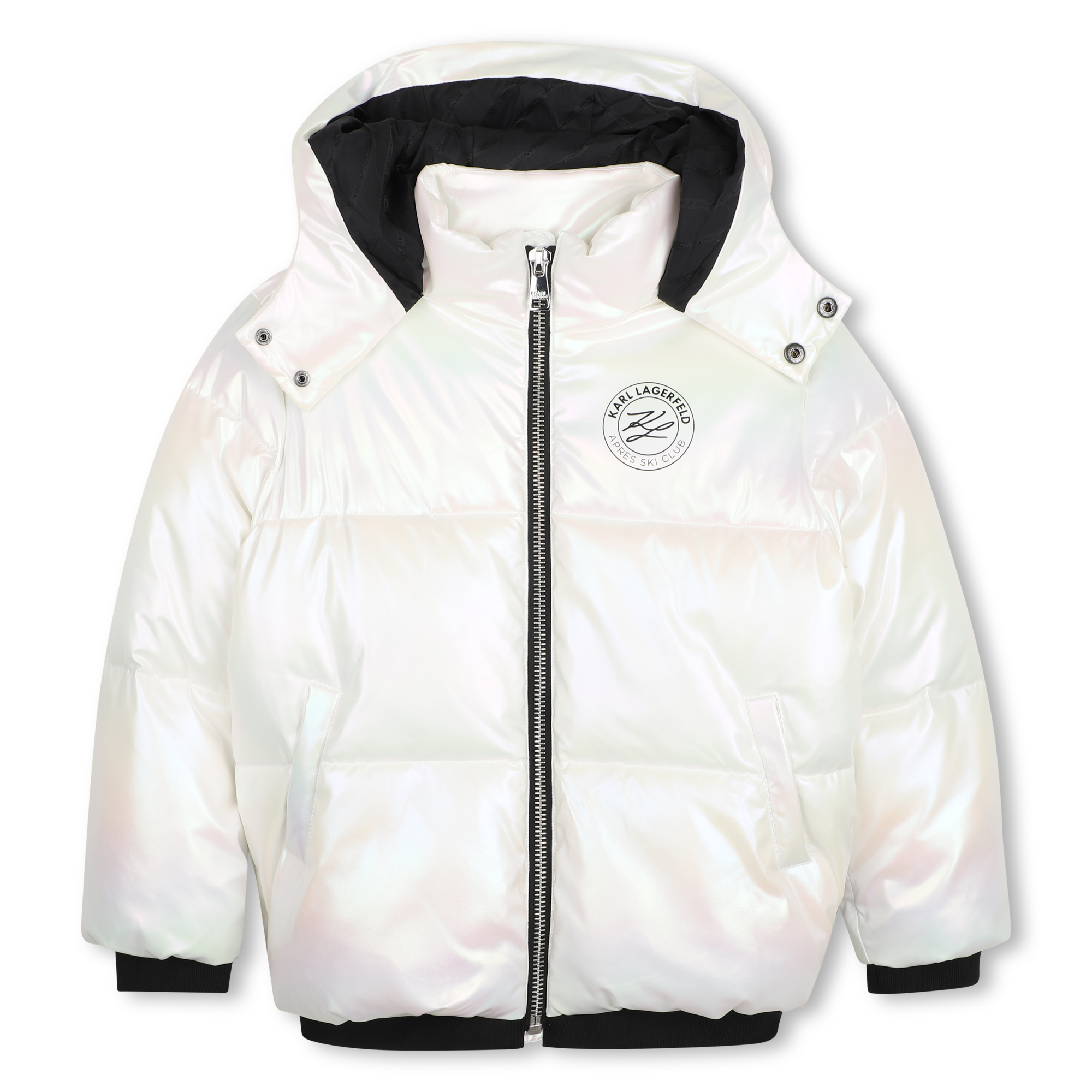 Karl Lagerfeld Kids - Doudoune À Capuche - Blanc/irise - Fille - 14 Ans