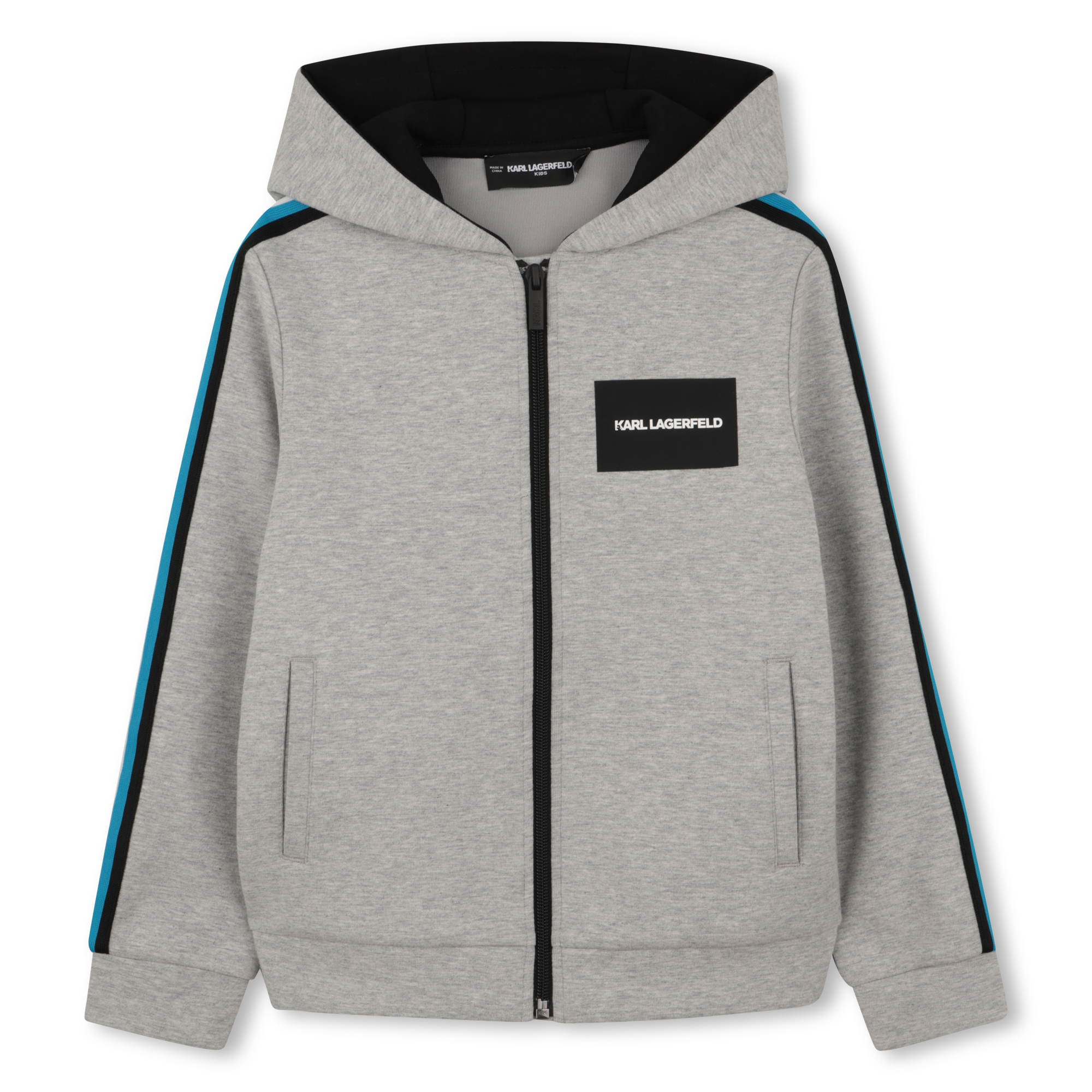 Karl Lagerfeld Kids - Sweat Zippé À Capuche - Gris Clair Chine - Garçon - 16 Ans