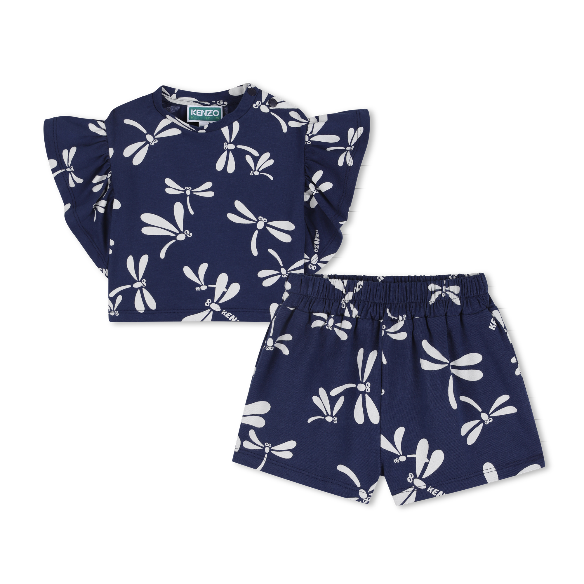 Kenzo Kids - Ensemble Tee-shirt Et Short - Medieval Blue - Fille - 3 Ans
