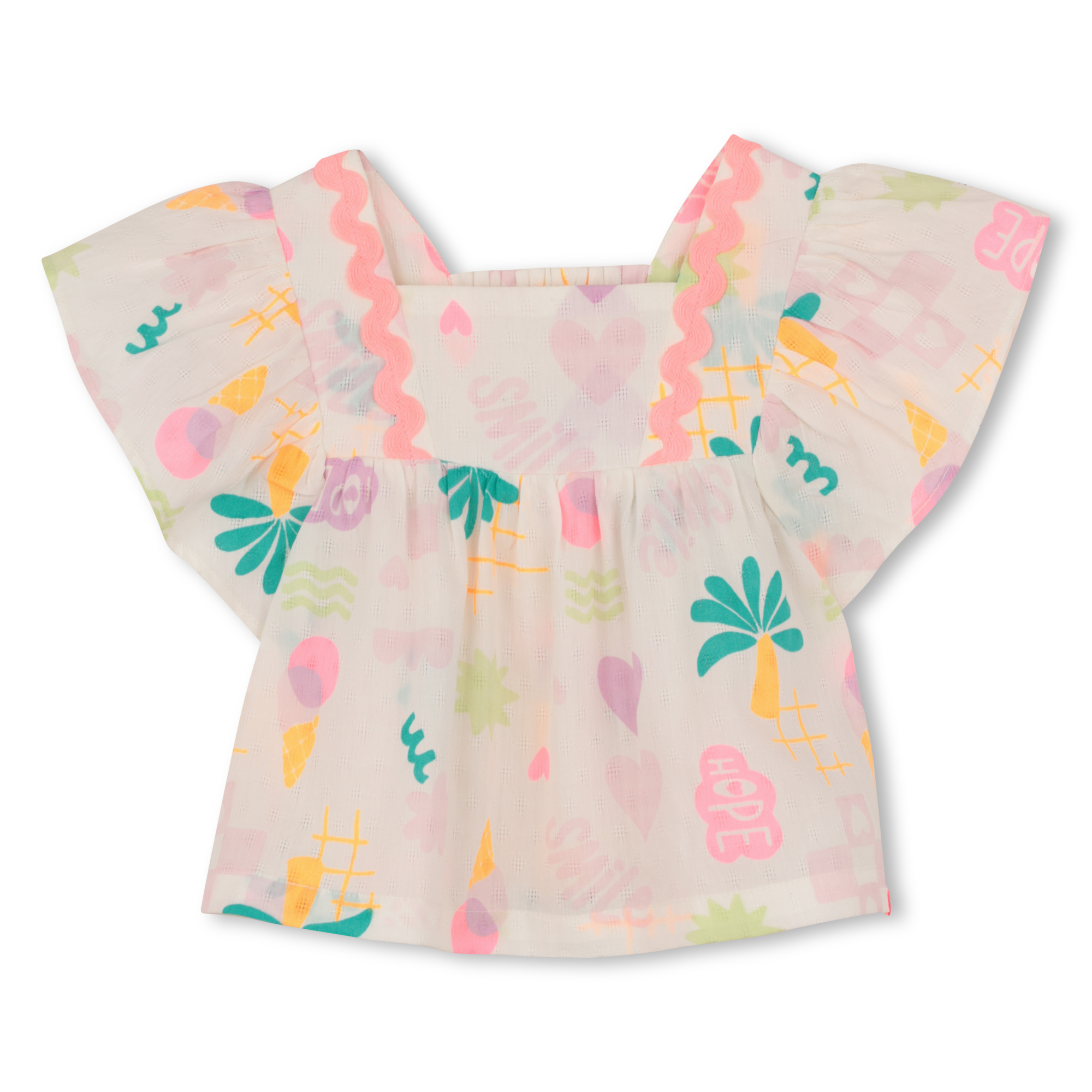 Billieblush - Chemisier Manches Courtes Volantees - Craie - Fille - 9 Mois